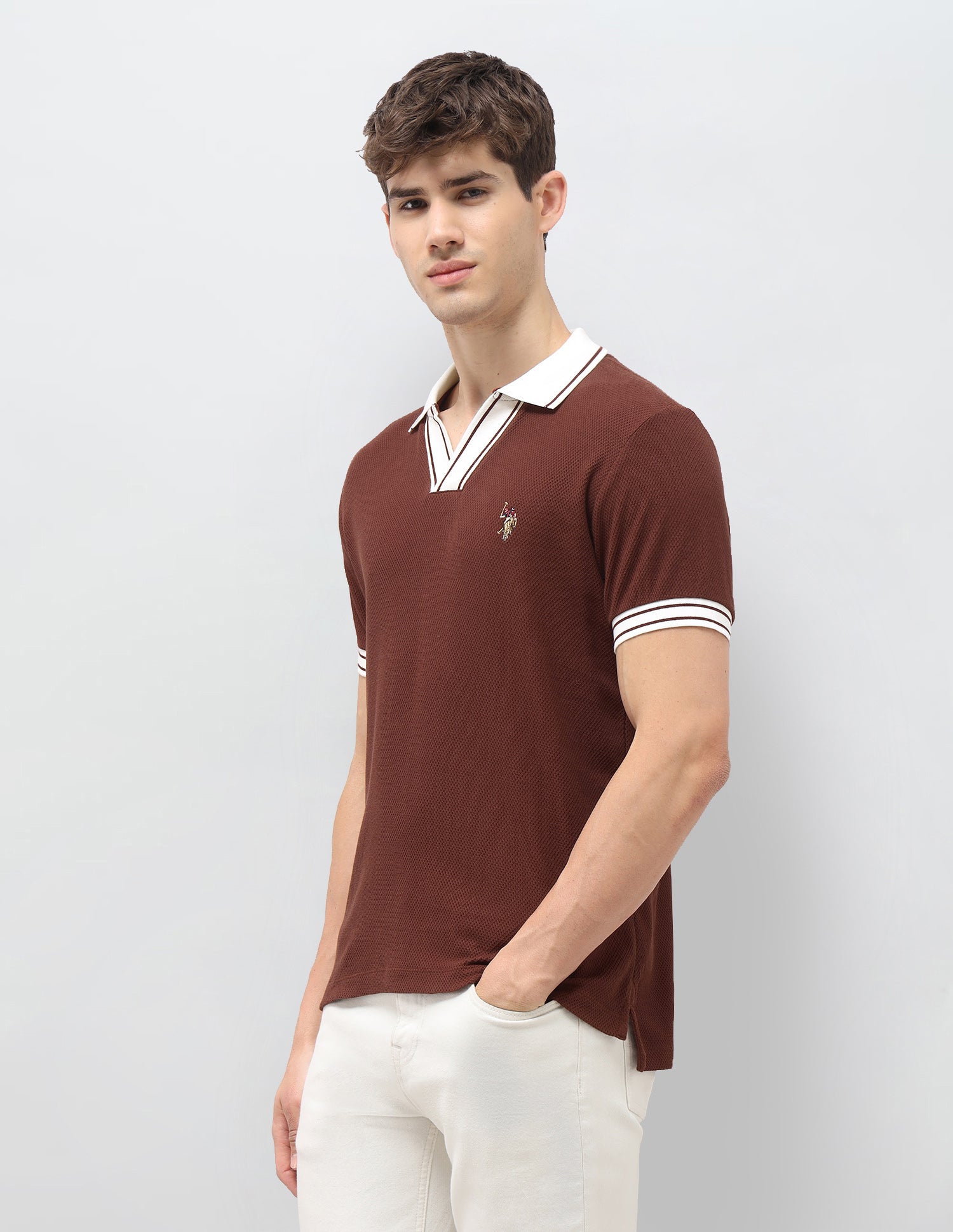Solid Slim Fit Polo Shirt Rust - U.S. Polo Assn. India | Large