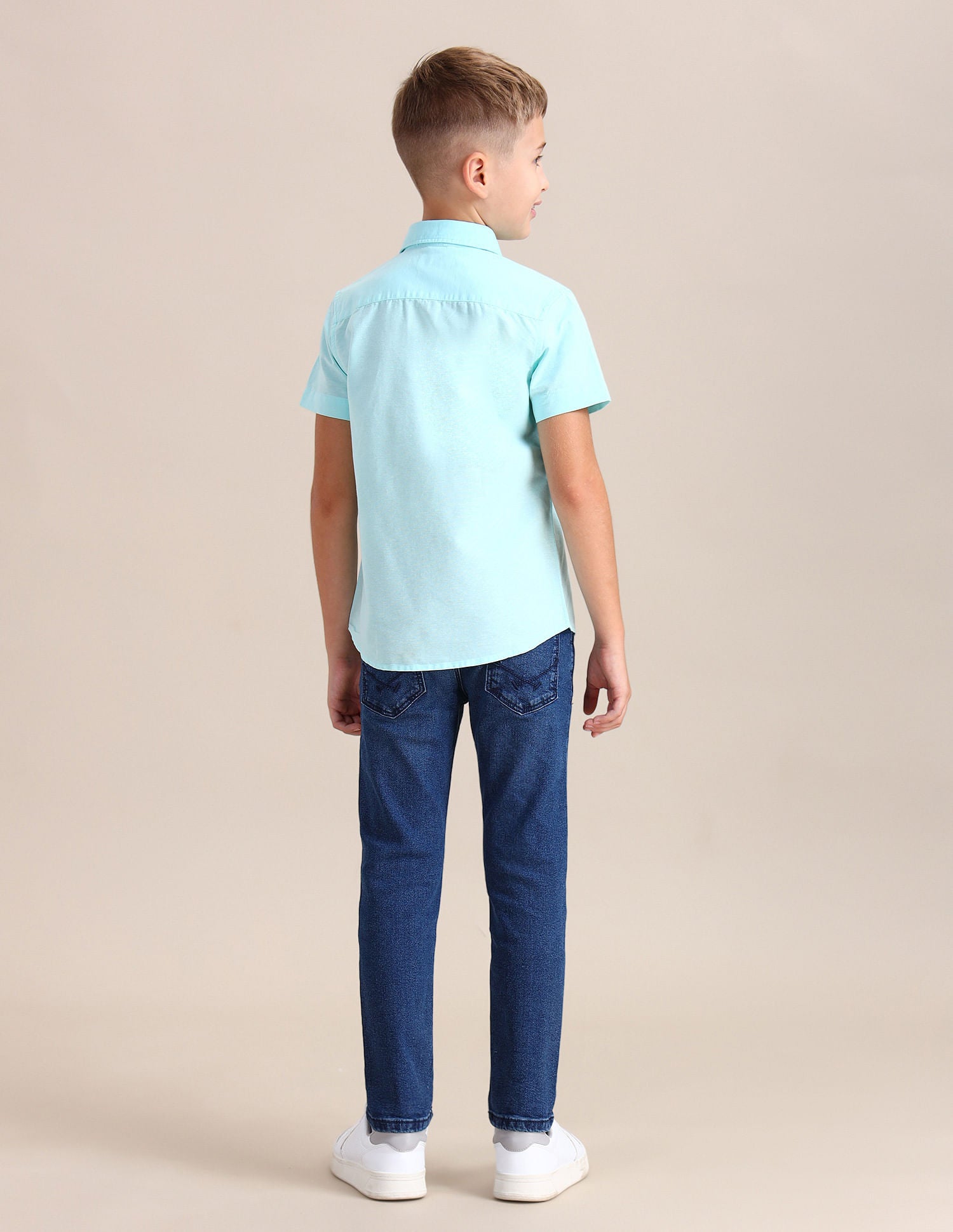 Boys Pure Cotton Regular Fit Shirt Light Blue - U.S. POLO ASSN. | Large