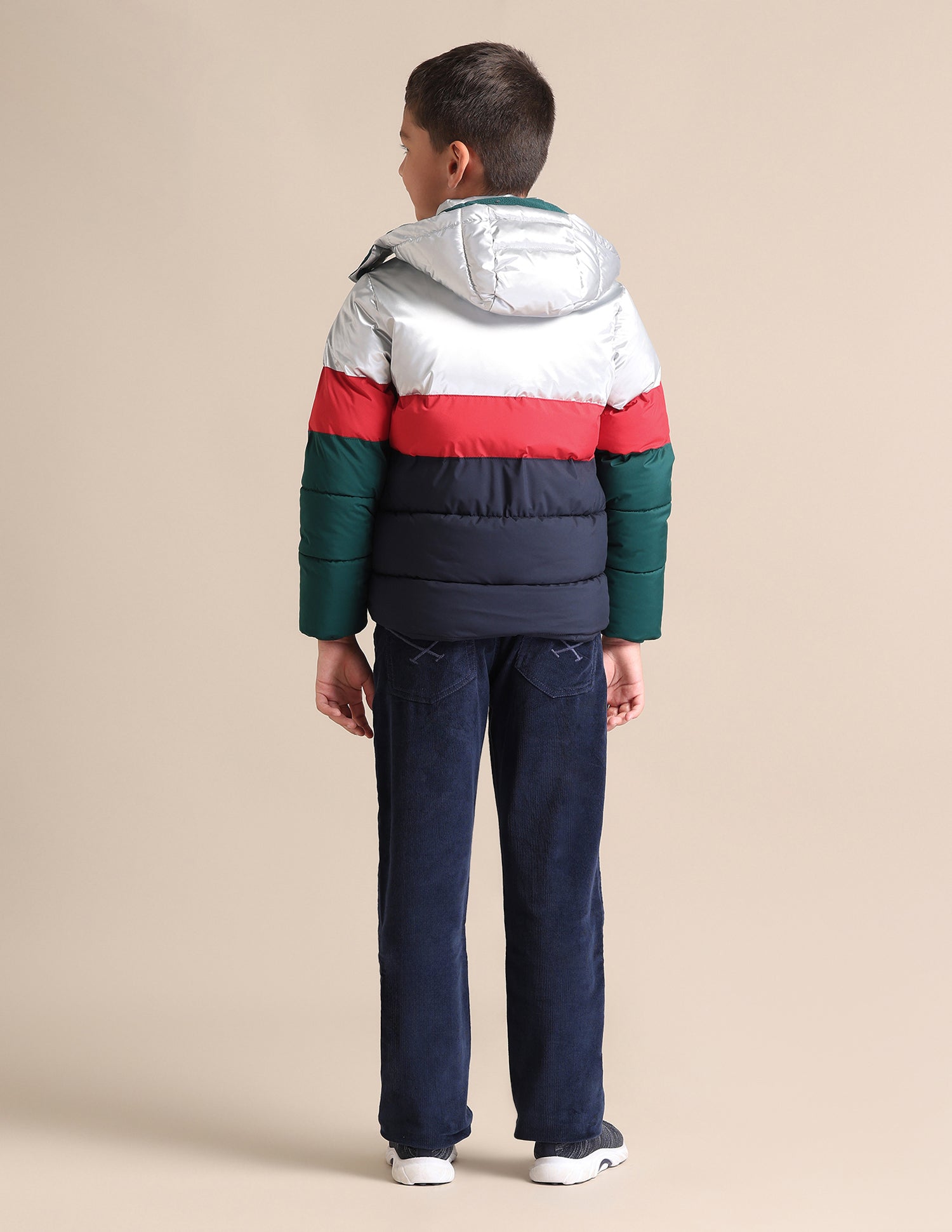 Boys Colour Blocked Hooded Jacket Navy - U.S. POLO ASSN. | Large