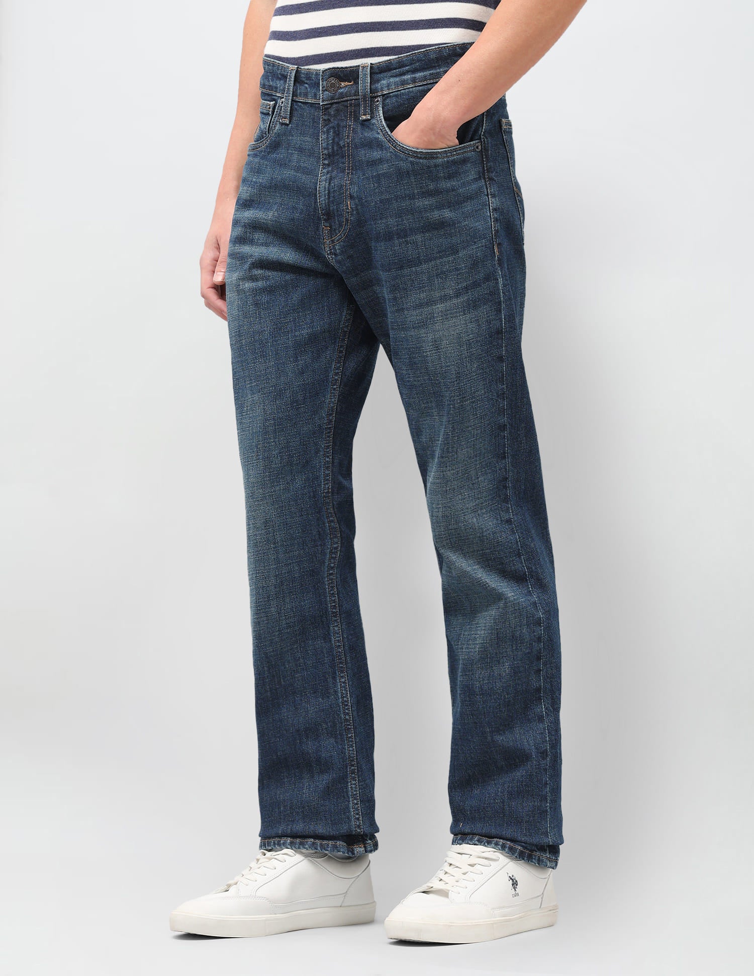 Solid Connor Fit Jeans Blue - U.S. Polo Assn. India | Large