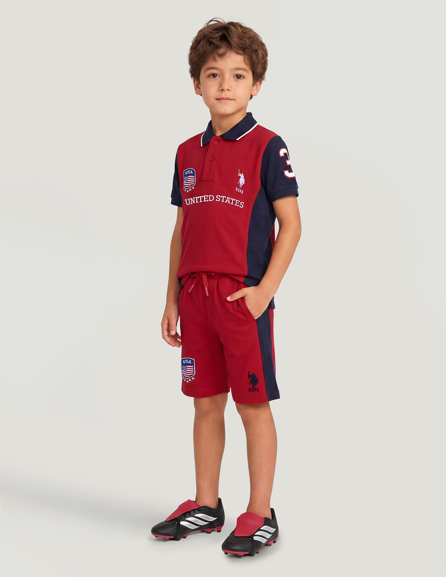 Mid Rise Solid Shorts Red - U.S. Polo Assn. India | Large