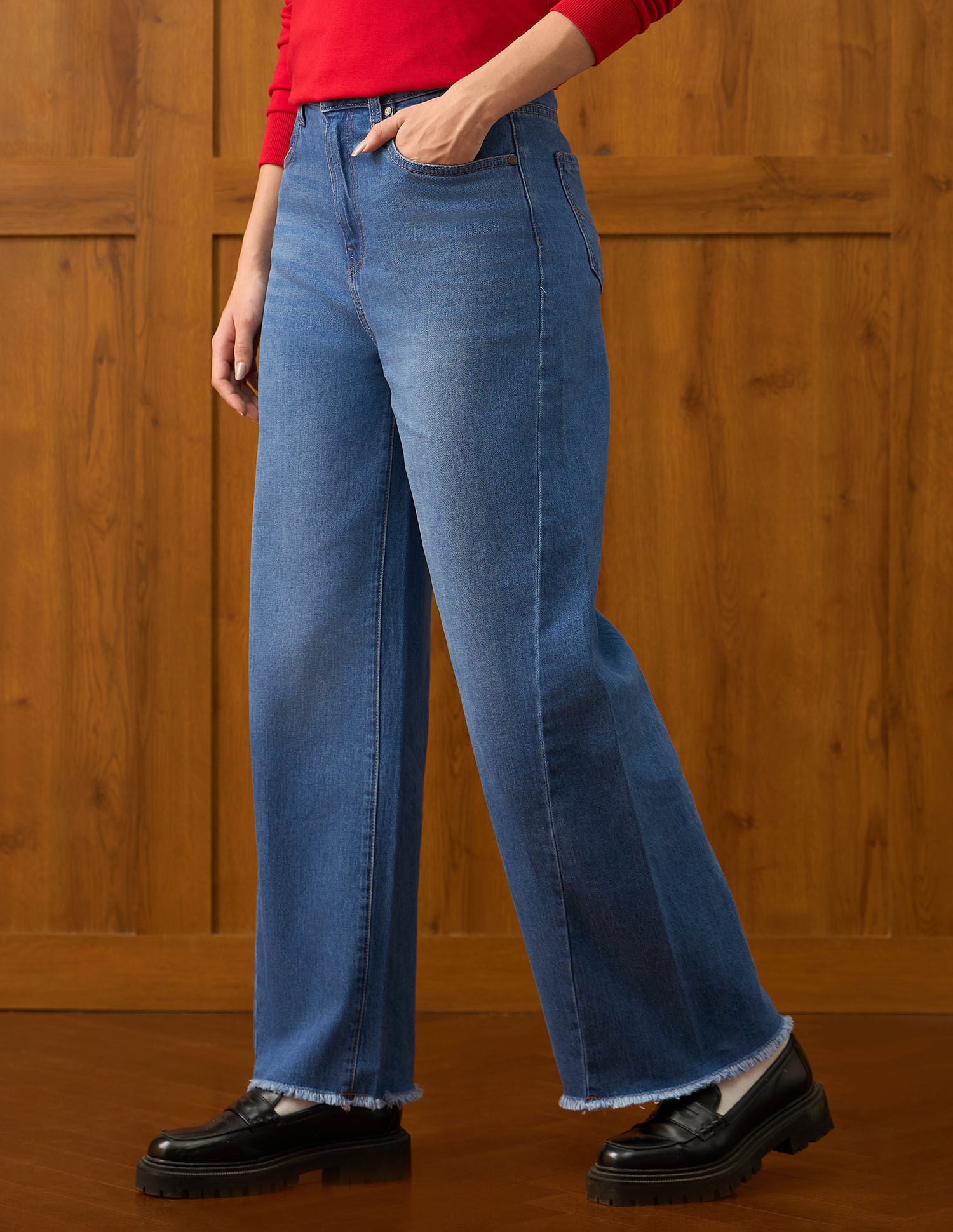 High Rise Wide Leg Fit Blue - U.S. POLO ASSN. | Large