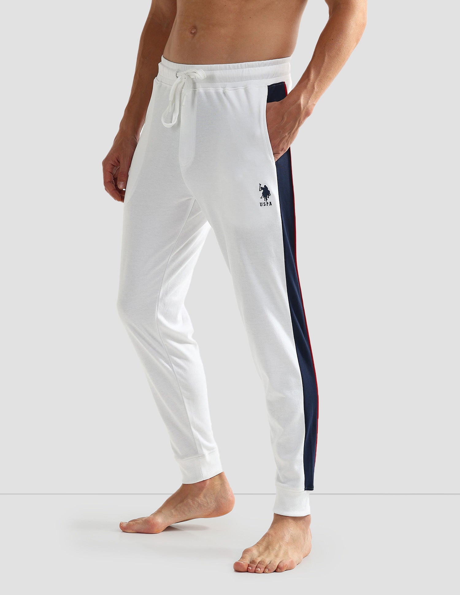Solid OJ004 Lounge Joggers - Pack Of 1 White - U.S. POLO ASSN. | Large