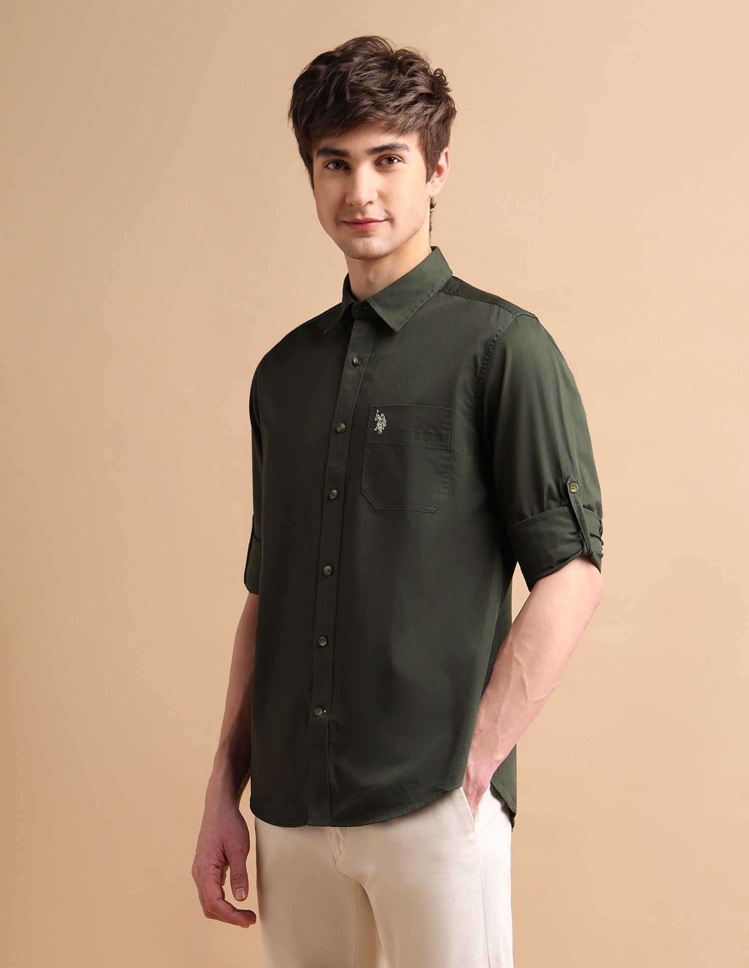 Twill Camping Shirt Olive - U.S. POLO ASSN. | Large