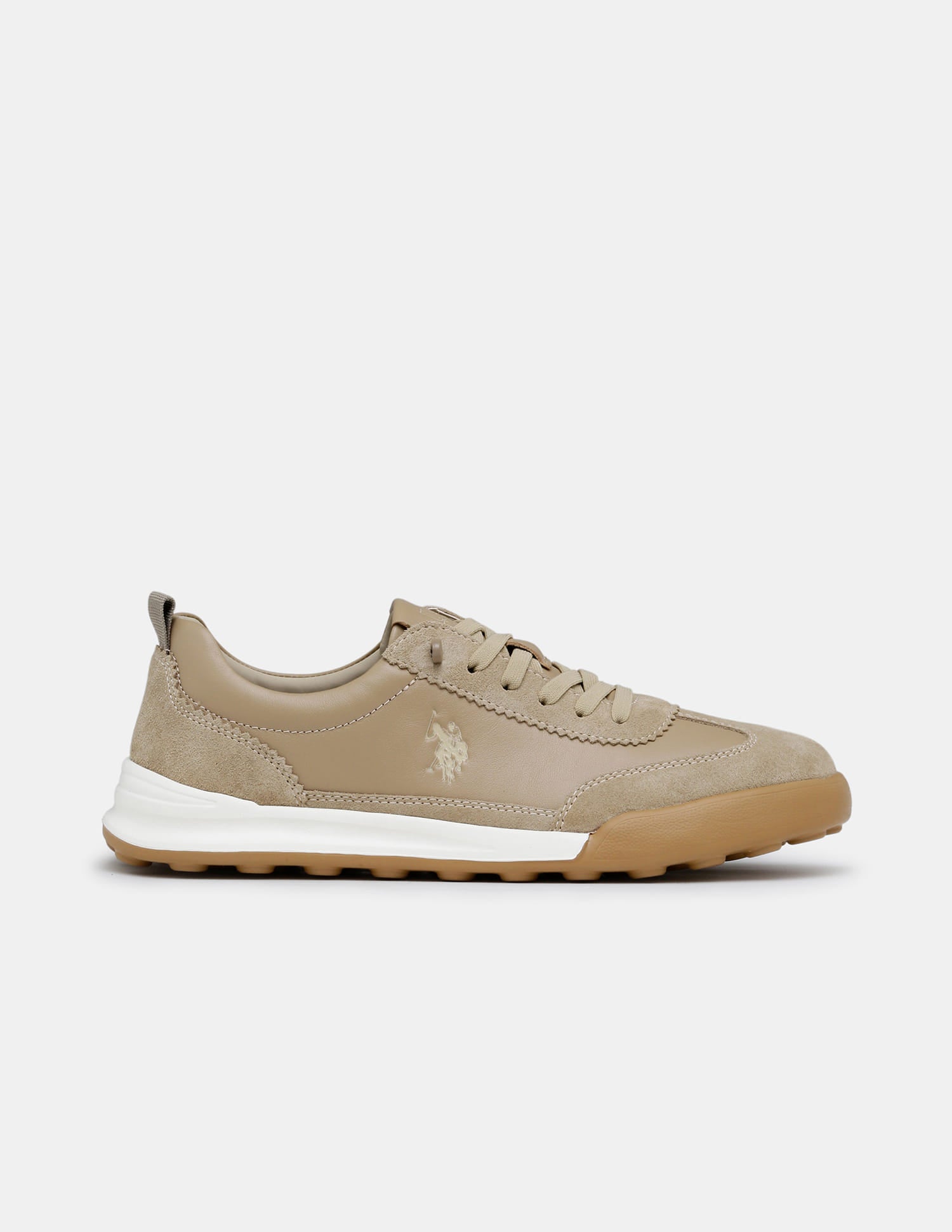 Round Toe Lace Ups Cedric Sneakers Beige - U.S. Polo Assn. India | Large
