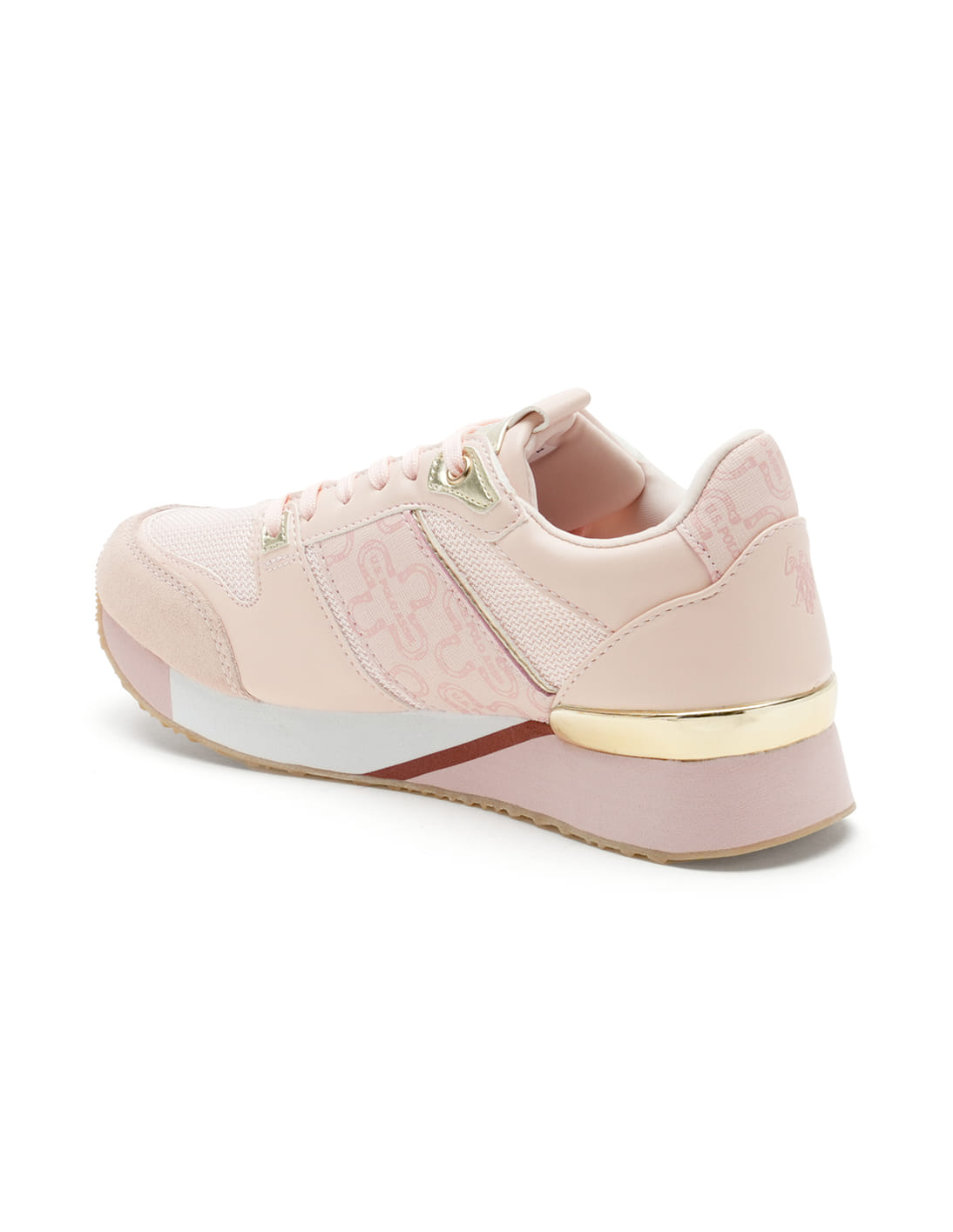Women Round Toe Solid Stella Sneakers Pink - U.S. Polo Assn. India | Large