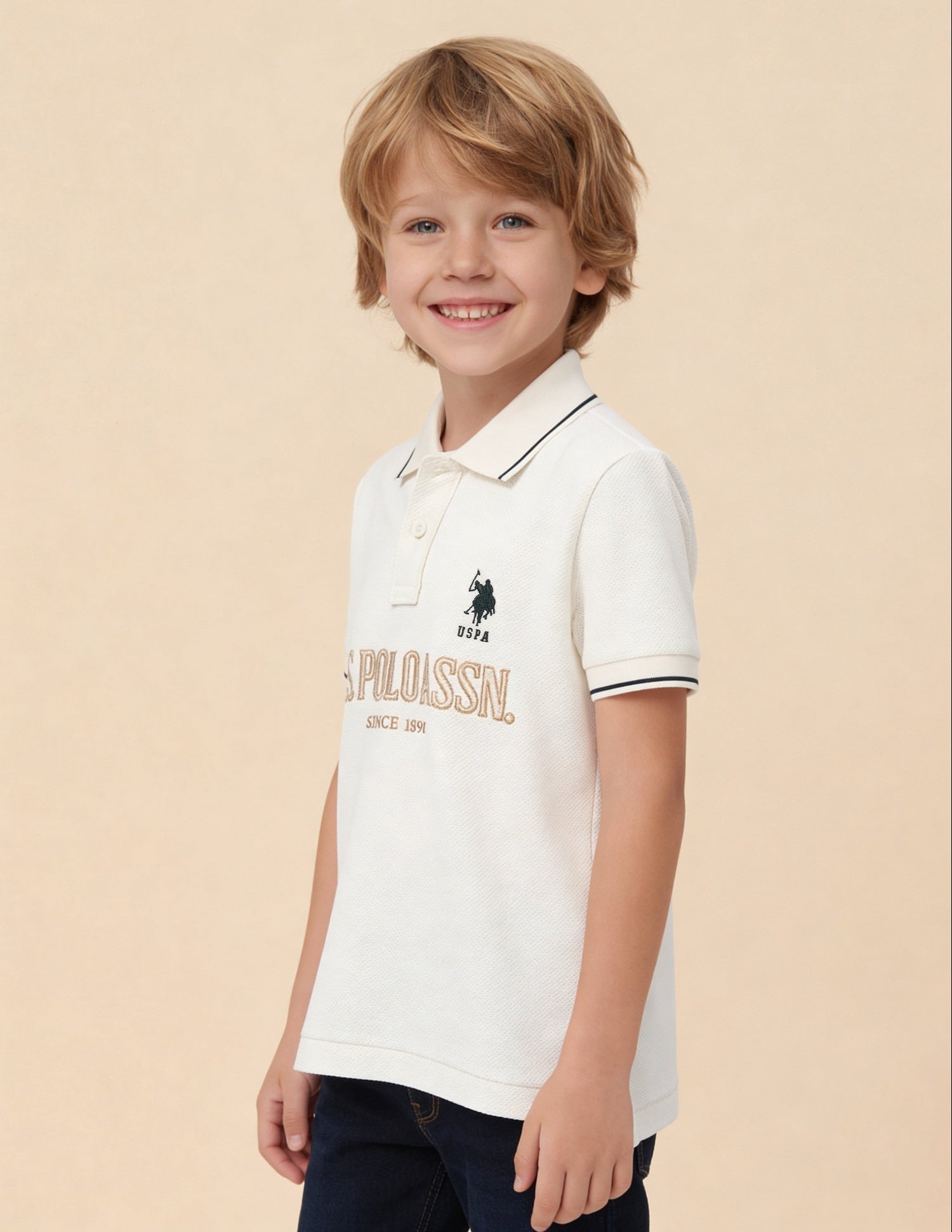 Brand Embroidered Regular Fit Polo Shirt Off White - U.S. Polo Assn. India | Large