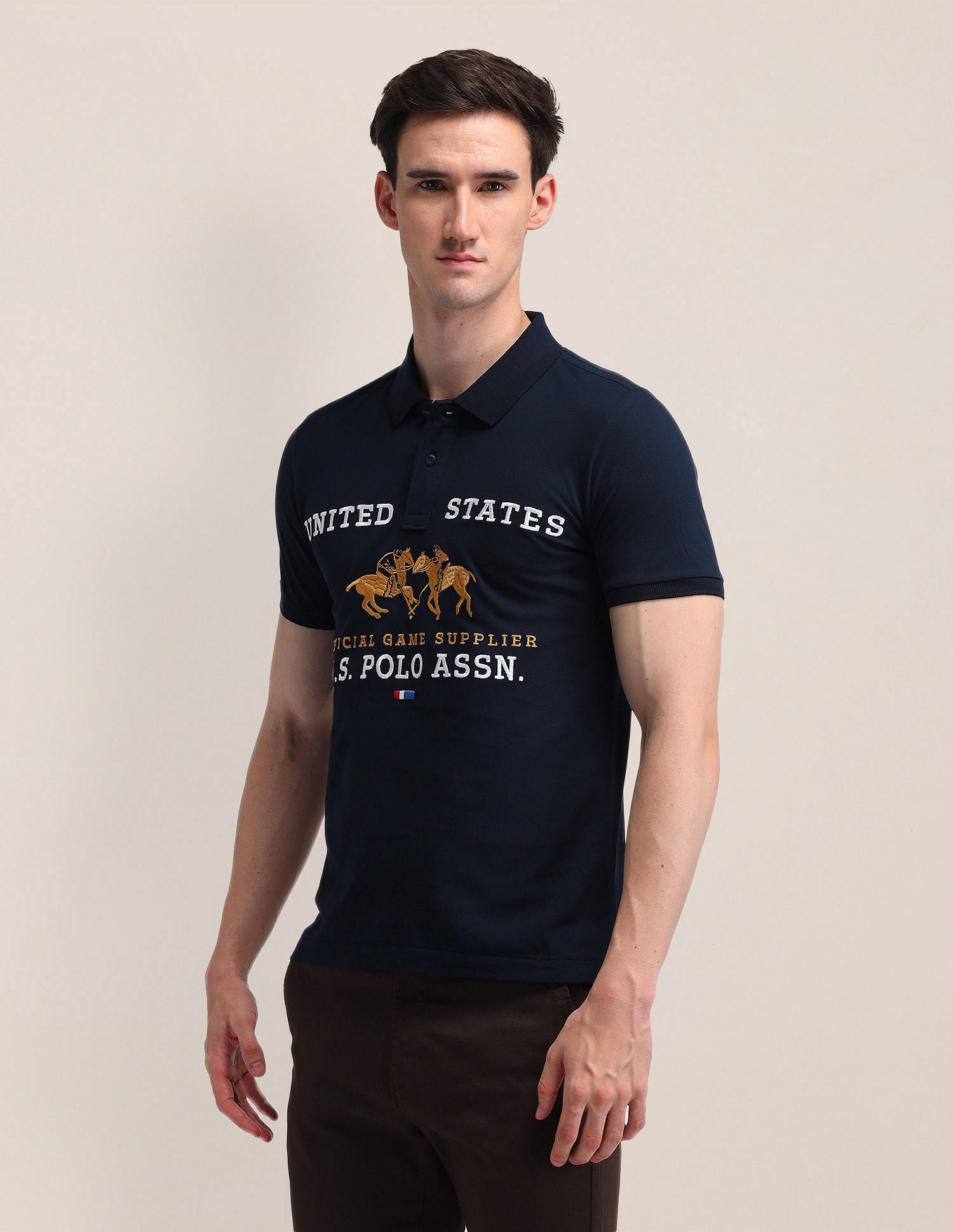 Printed Slim Fit Polo Shirt Navy - U.S. POLO ASSN. | Large