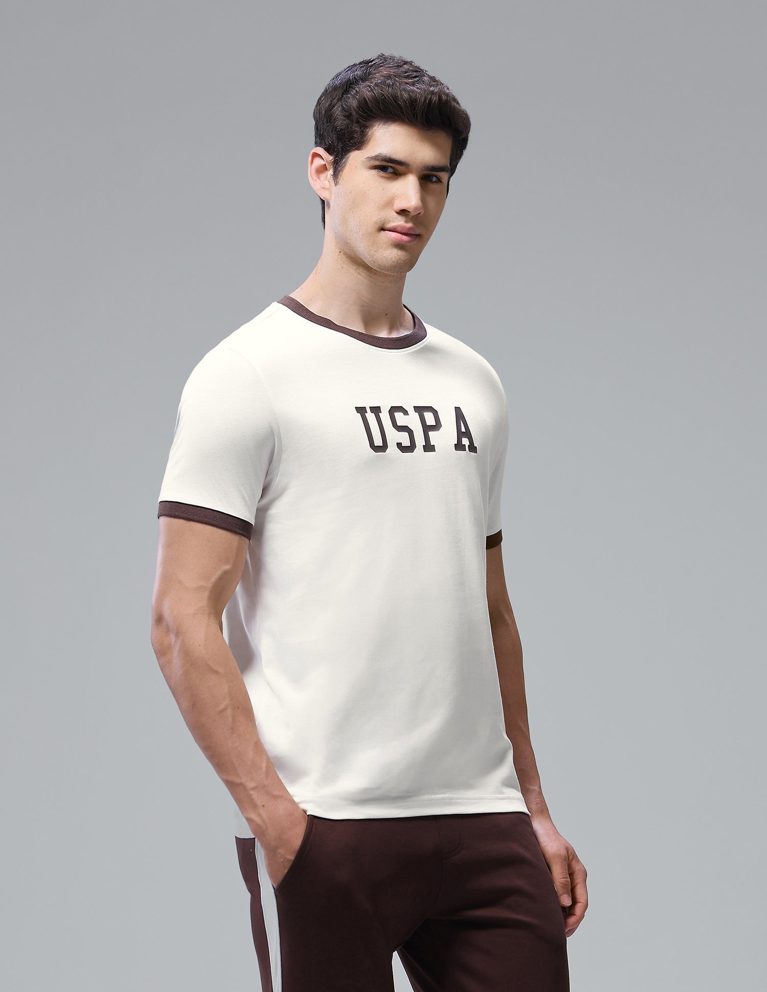 Brand Printed Regular Fit Loungewear T-Shirt Vanilla Ice - U.S. Polo Assn. India | Large