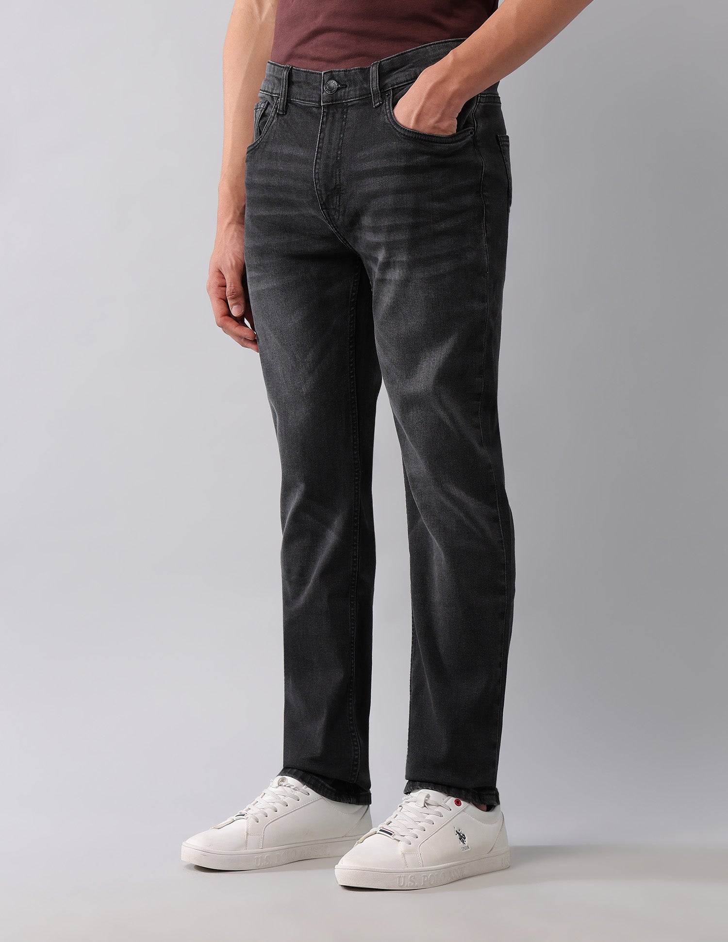 Harold Slim Straight Fit Black Jeans Black - U.S. Polo Assn. India | Large