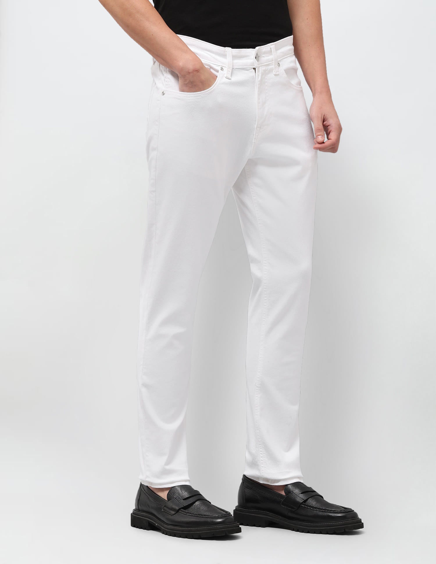 Solid Slim Tapered Fit Jeans White - U.S. Polo Assn. India | Large
