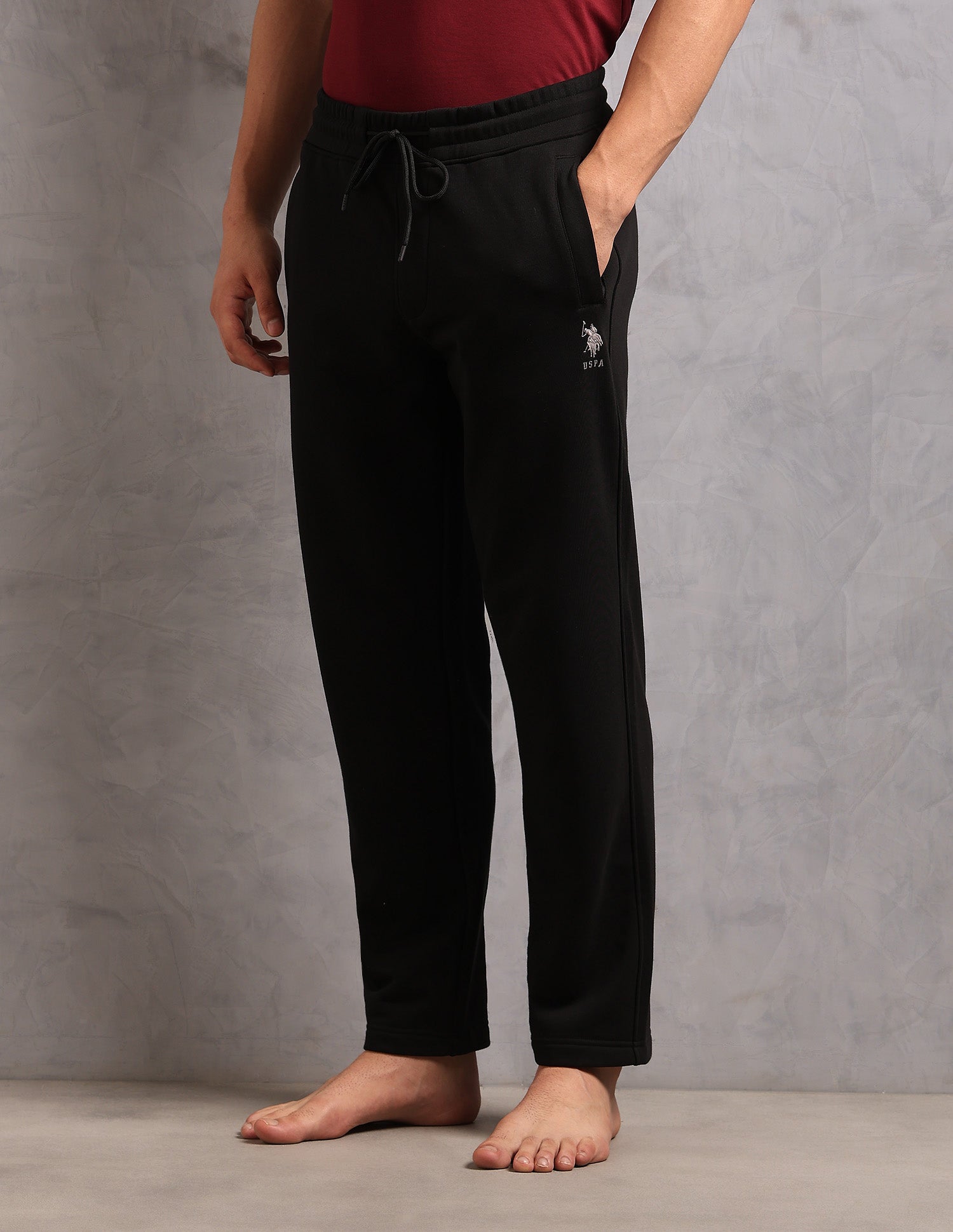 Mid Rise Fleece OR007 Lounge Pants - Pack Of 1 Black - U.S. POLO ASSN. | Large