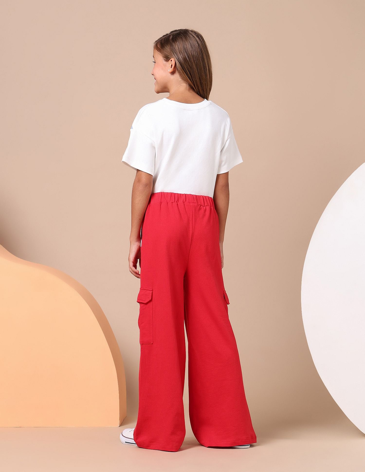 Girls Regular Fit Cargo Track Pants Red - U.S. POLO ASSN. | Large