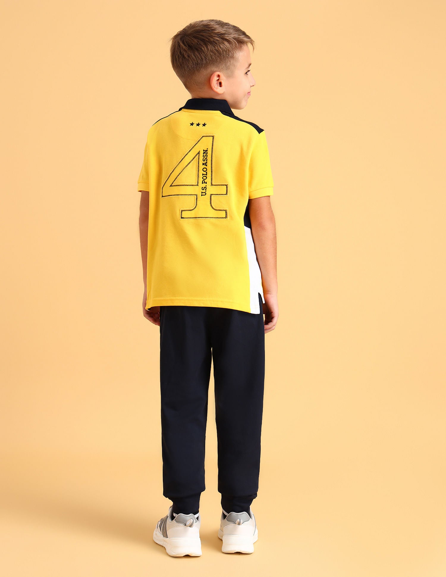 Boys Cotton Printed Polo Shirt Yellow - U.S. Polo Assn. India | Large