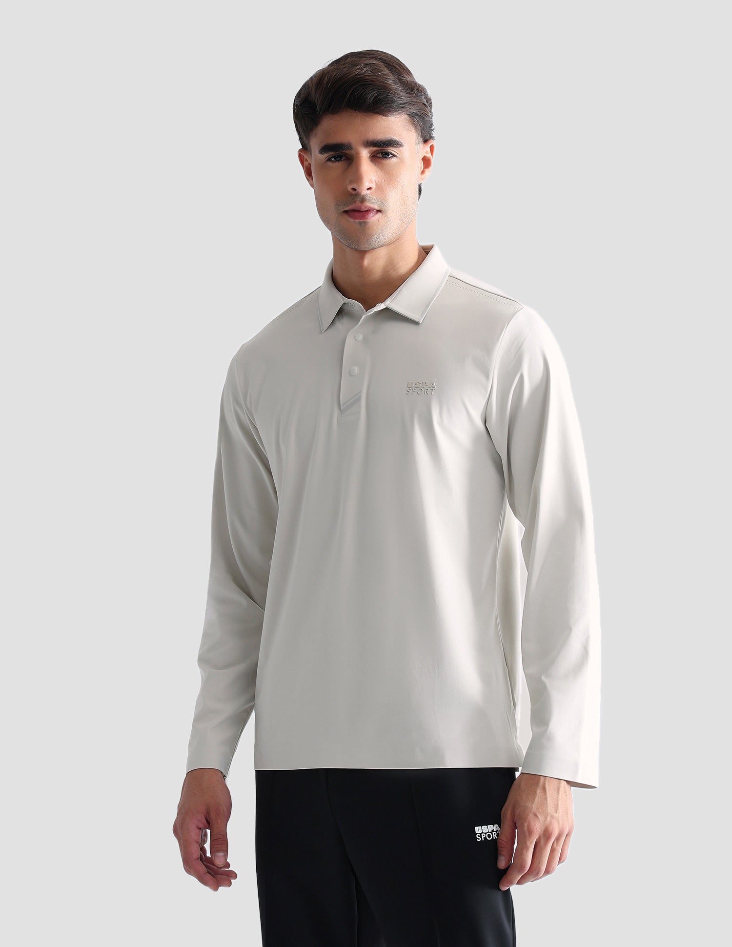 Solid Regular Fit Active Polo Shirt Beige - U.S. POLO ASSN. | Large