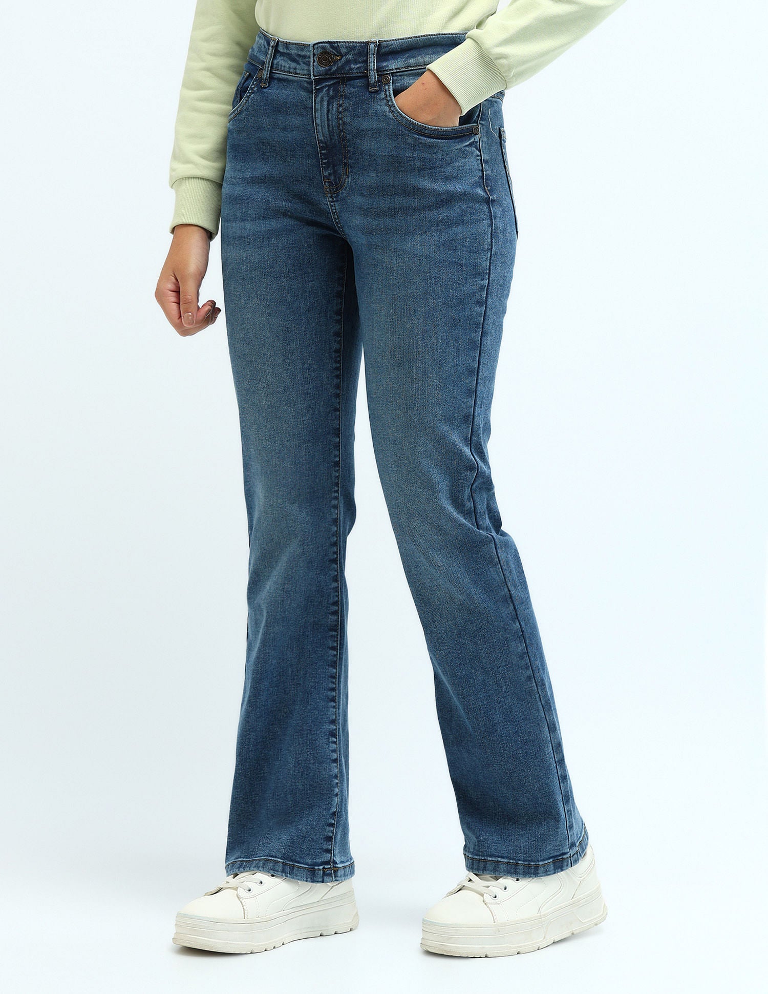 Mid Rise Skinny Bootcut Jeans Blue - U.S. Polo Assn. India | Large