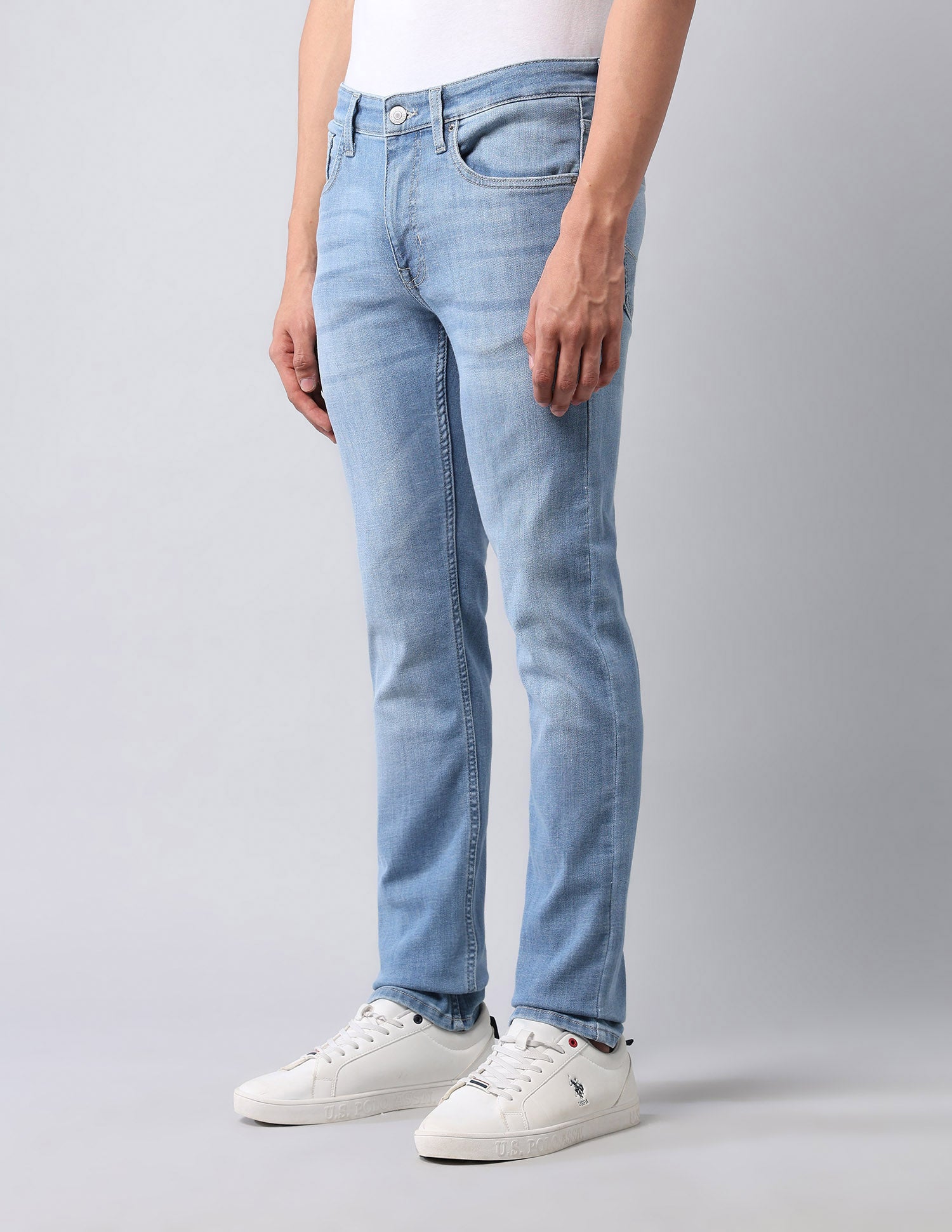 Regallo Skinny Fit Blue Jeans Light Blue - U.S. Polo Assn. India | Large