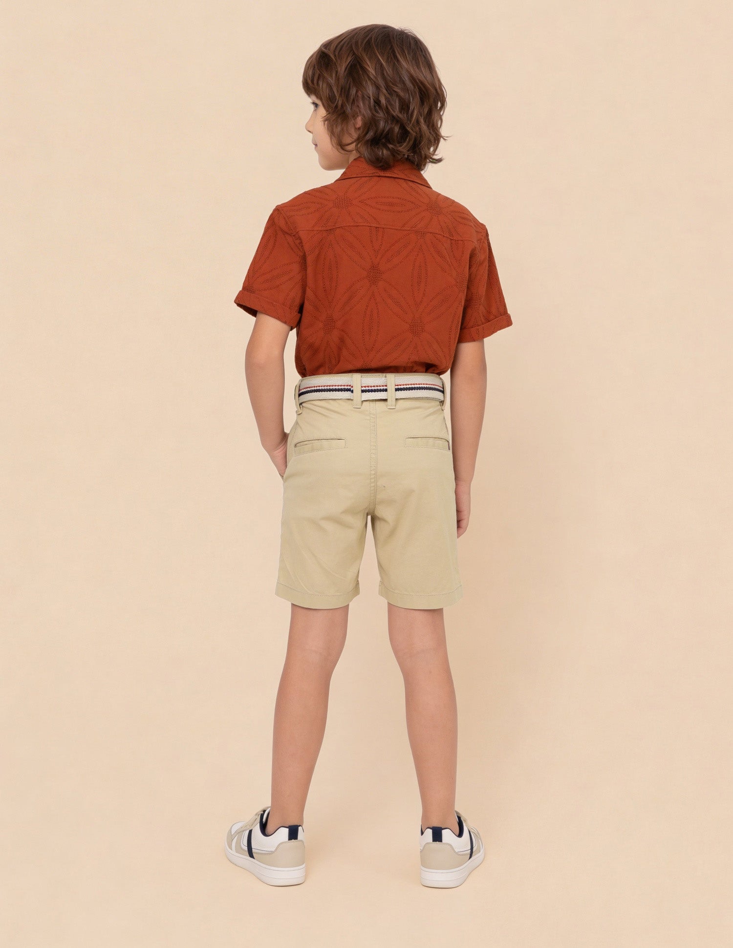 Mid Rise Relaxed Fit Shorts Beige - U.S. Polo Assn. India | Large