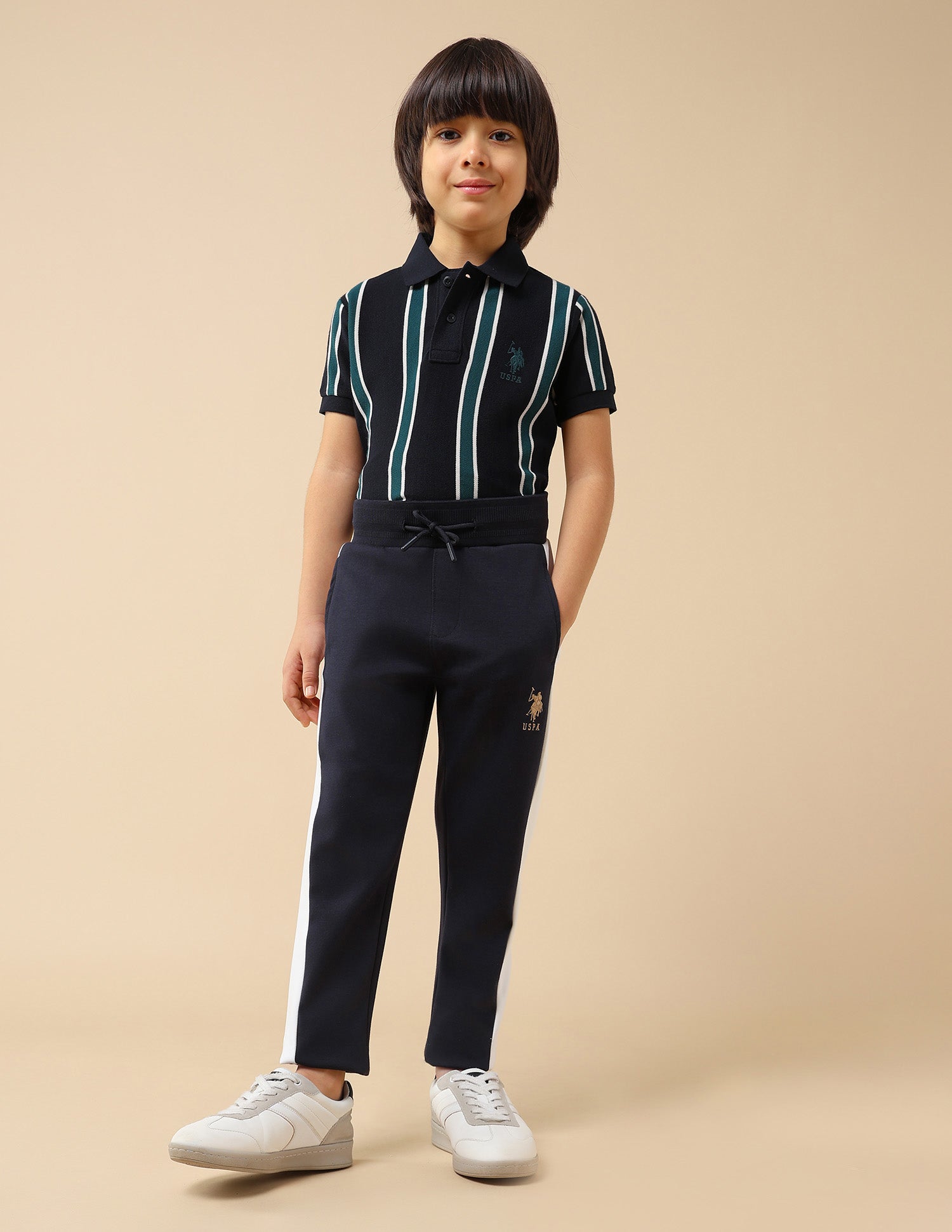 Boys Solid Regular Fit Trackpant Navy - U.S. POLO ASSN. | Large