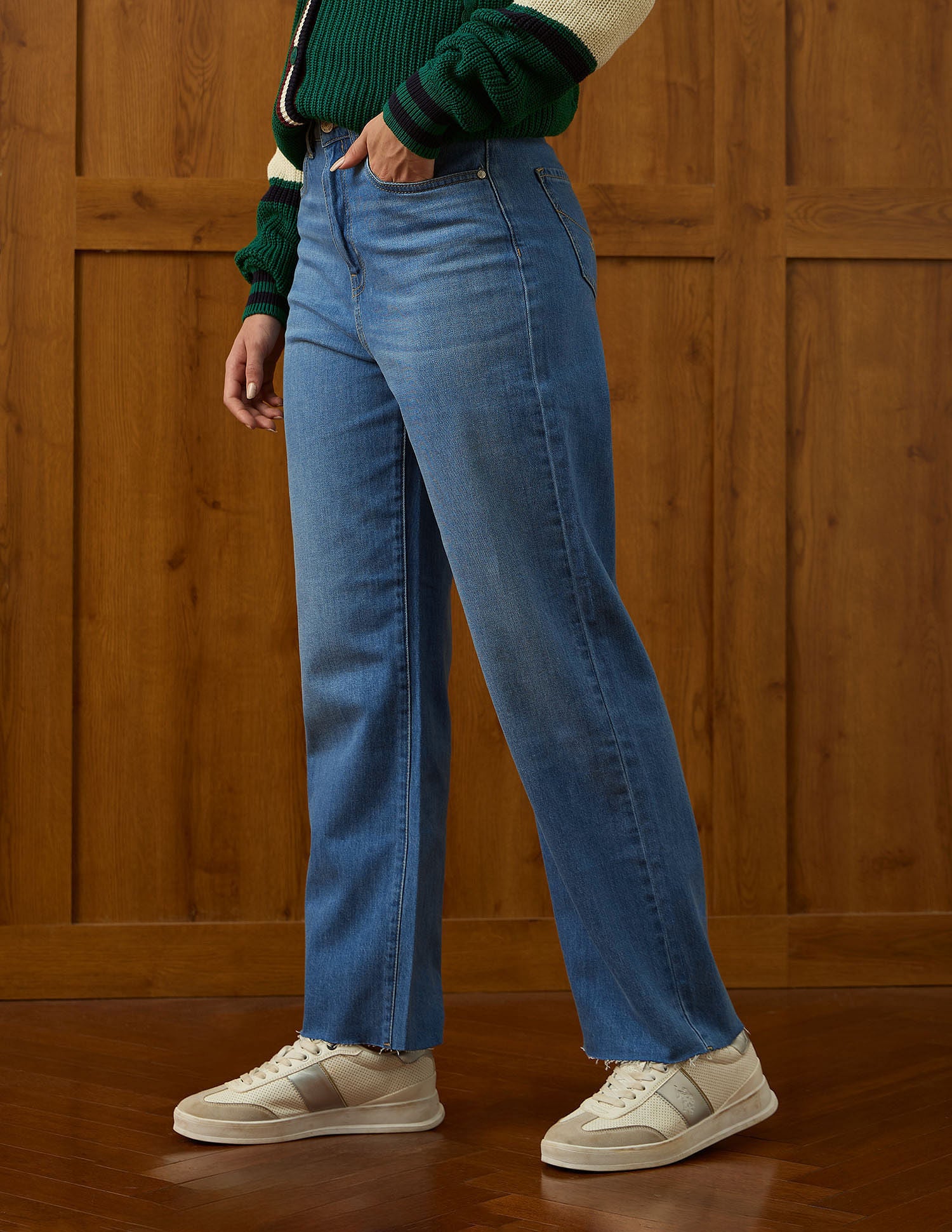 High Rise Straight Fit Jeans Light Blue - U.S. POLO ASSN. | Large