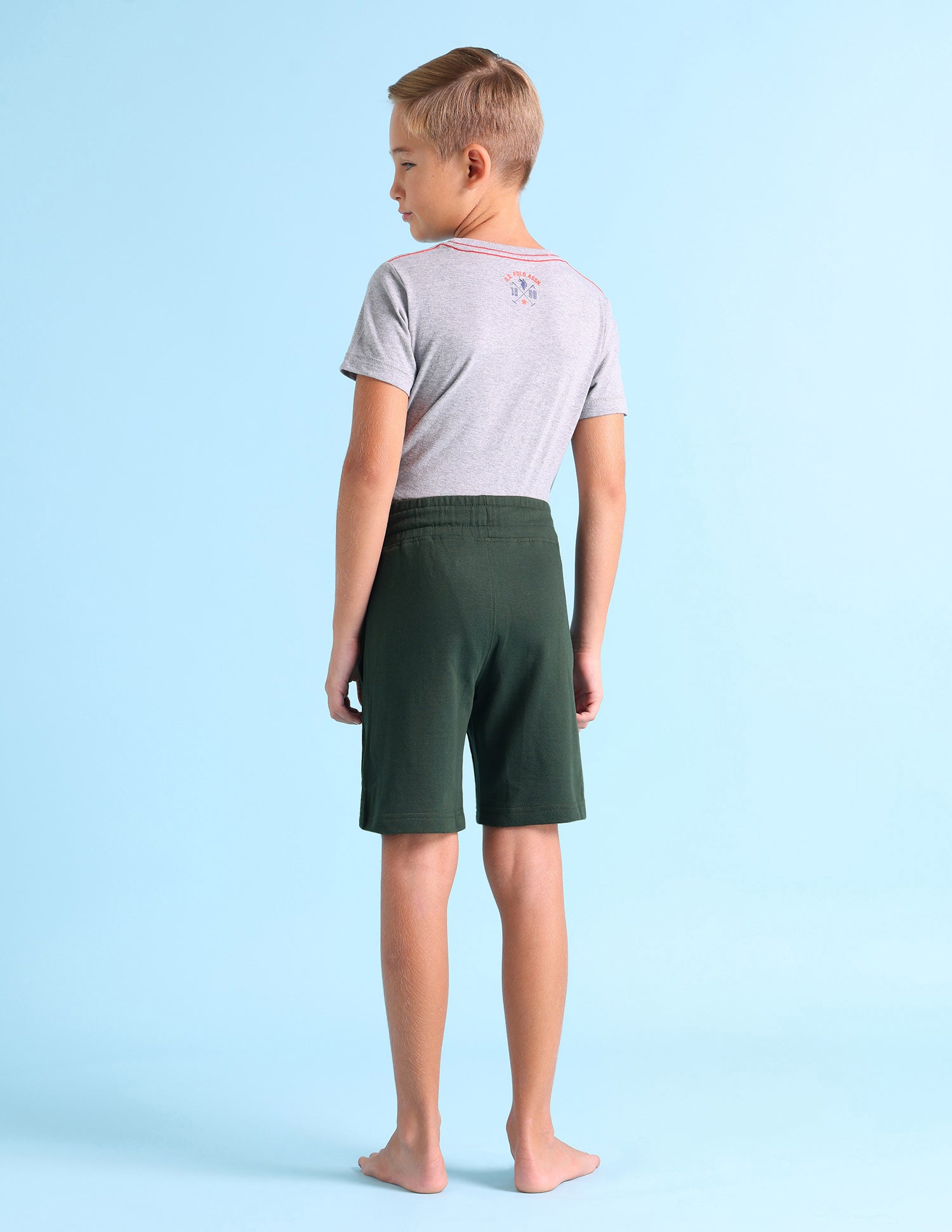 Pure Cotton Mid Rise IKSA Shorts - Pack Of 1 Olive - U.S. POLO ASSN. | Large