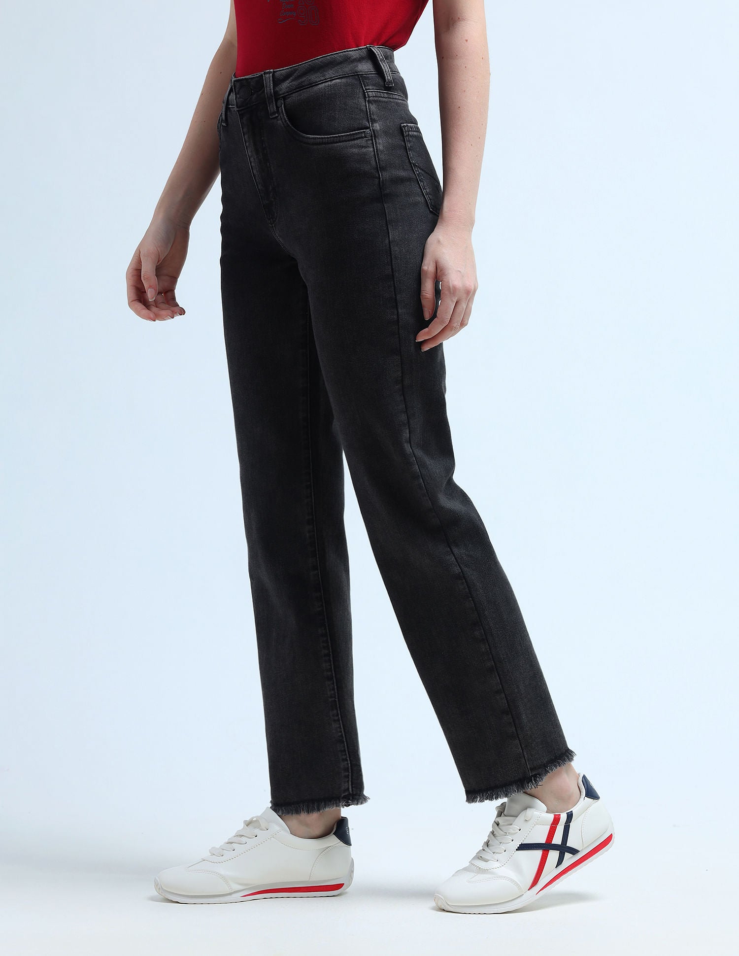 High Rise Straight Fit Jeans Dark Grey - U.S. Polo Assn. India | Large