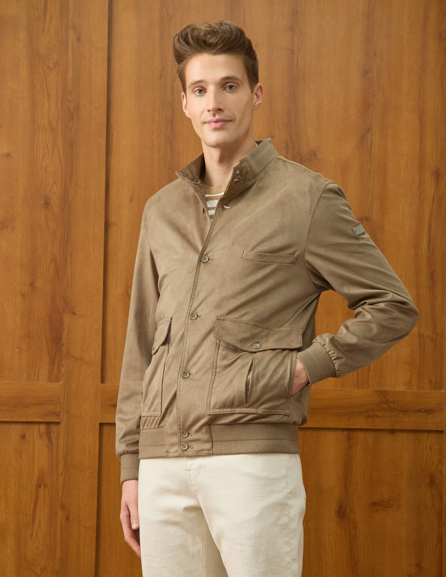 Solid Equestrian Aisle Theater Jacket Camel - U.S. Polo Assn. India | Large