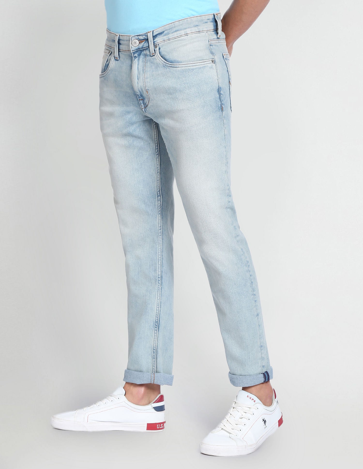 Slim Tapered Authentic Jeans Light Blue - U.S. Polo Assn. India | Large