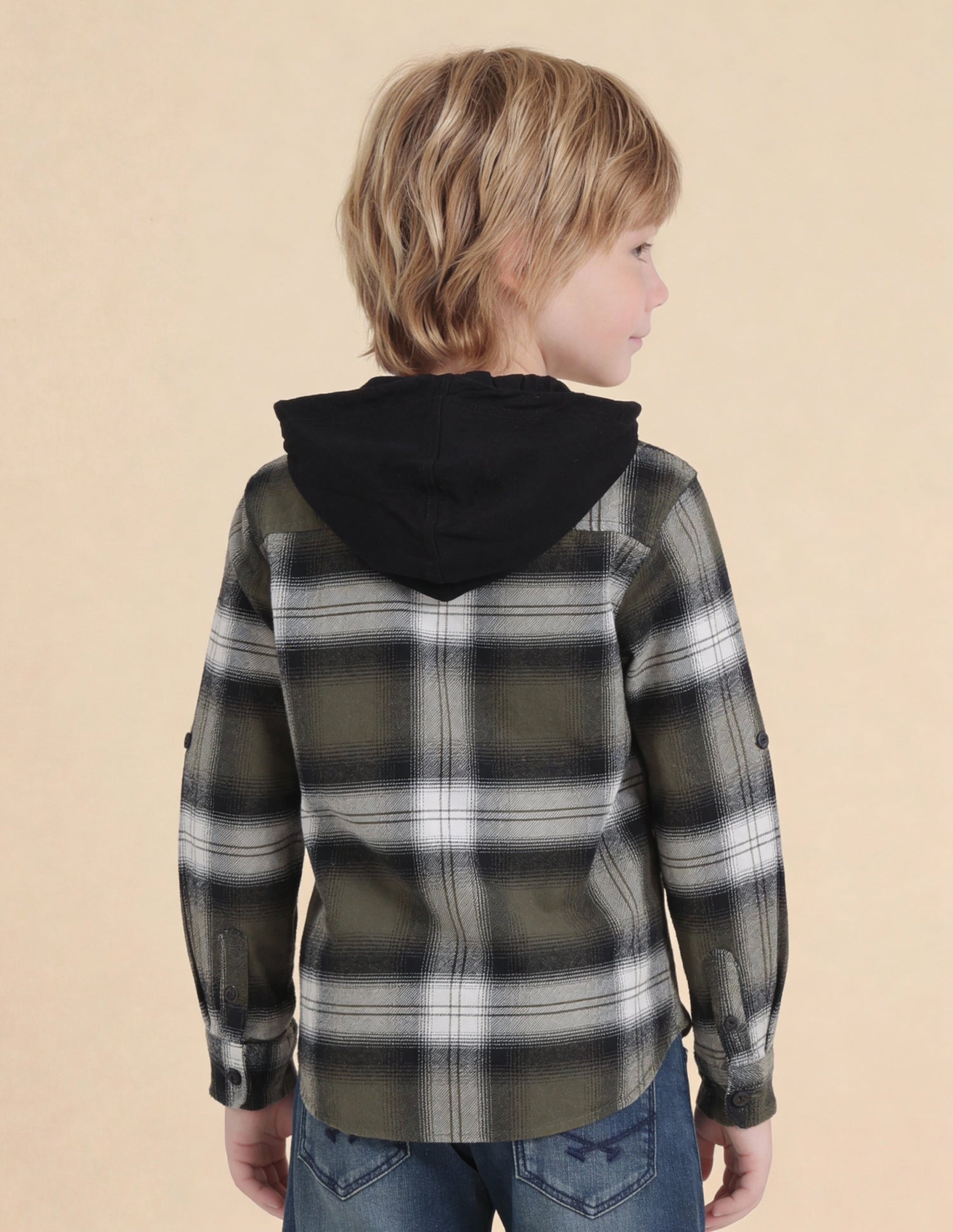 Boys Tartan Checked Regular Fit Shirt Olive - U.S. Polo Assn. India | Large