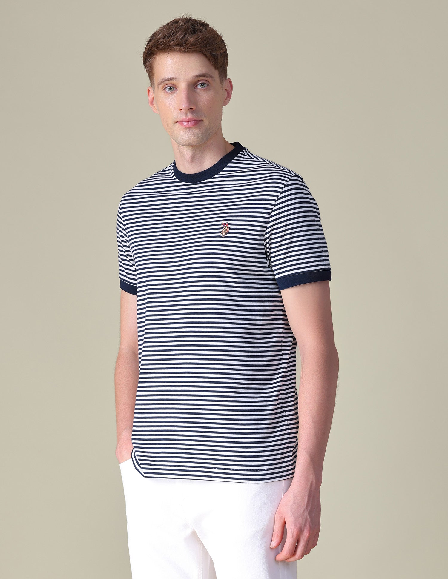 Horizontal Striped Slim Fit T-Shirt Navy - U.S. POLO ASSN. | Large