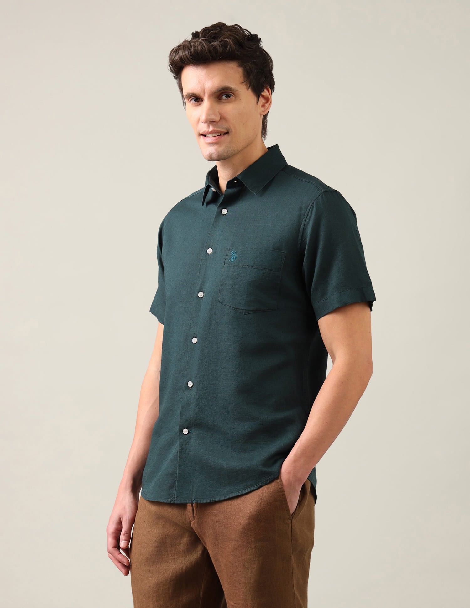 Tailored Fit Regular Shirt Blue - U.S. Polo Assn. India | Large