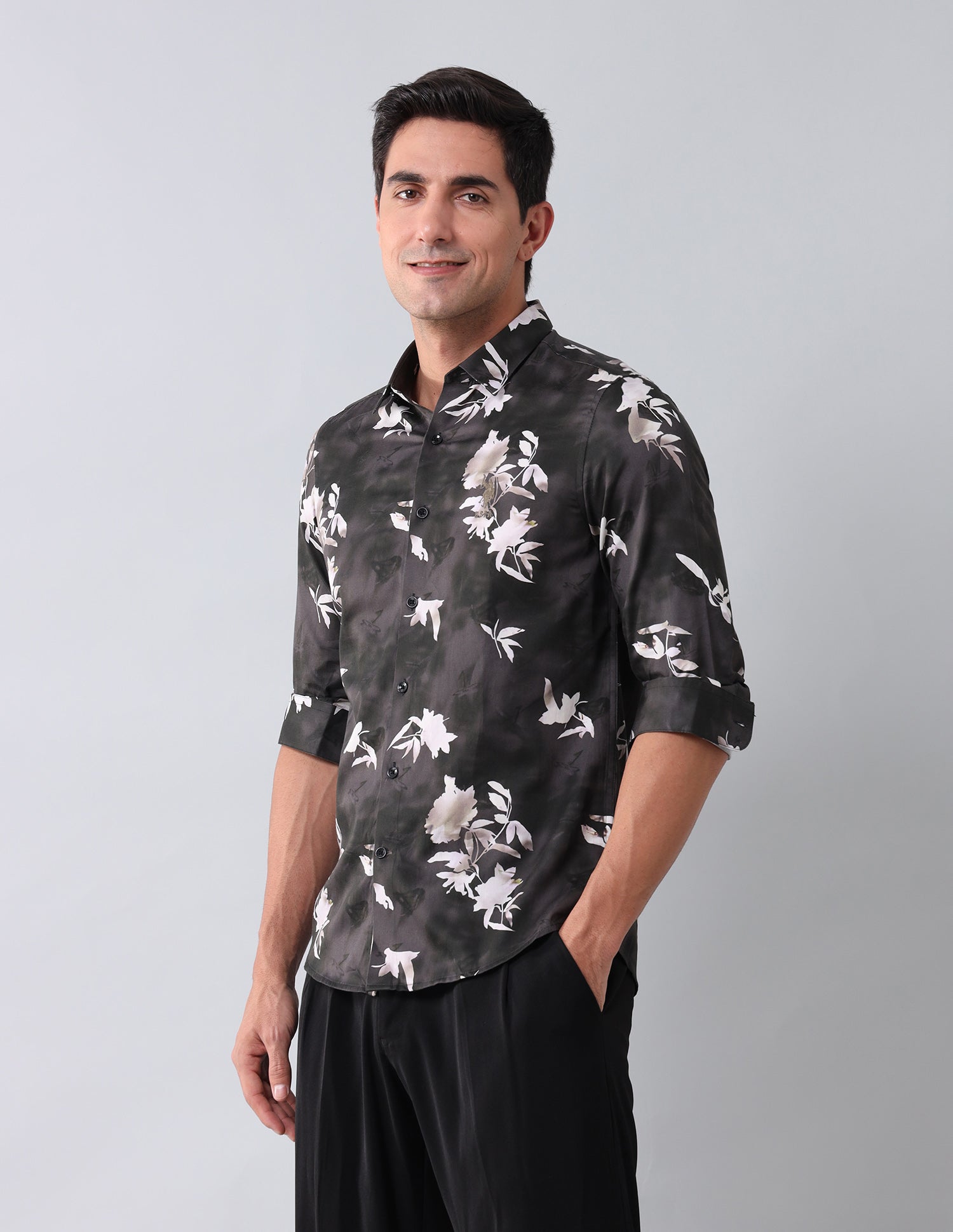 Floral Printed Regular Shirt Charcoal - U.S. Polo Assn. India | Large
