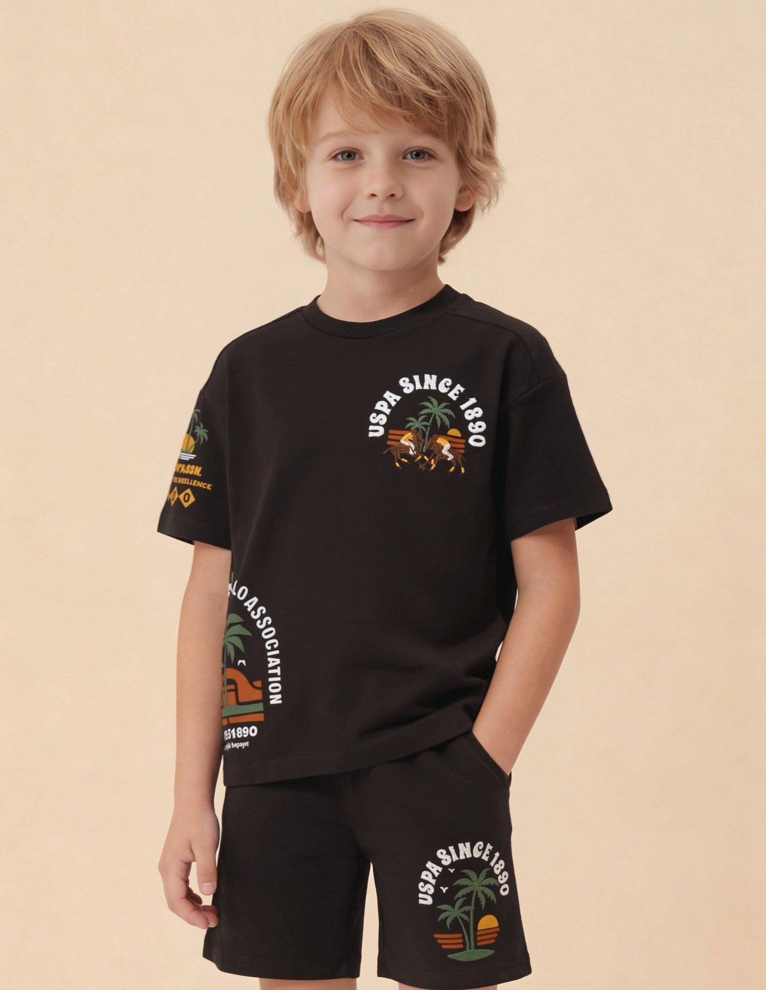 Graphic Brand Embroidered Oversized Fit T-Shirt Dark Brown - U.S. Polo Assn. India | Large