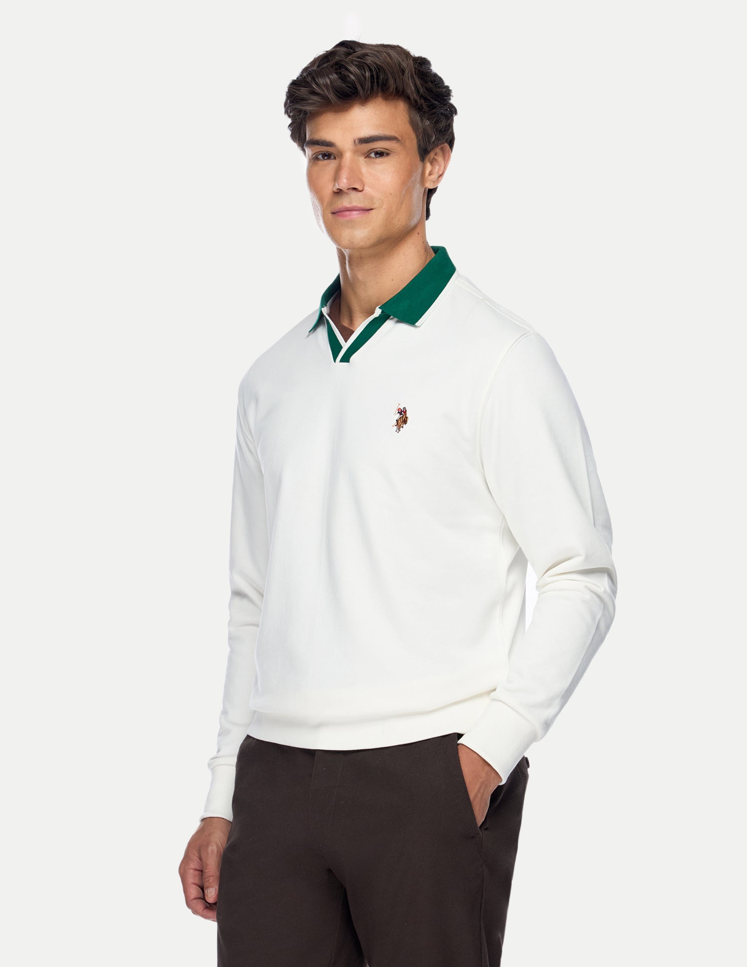 Solid Relaxed Fit Sweatshirt Ivory - U.S. Polo Assn. India | Large