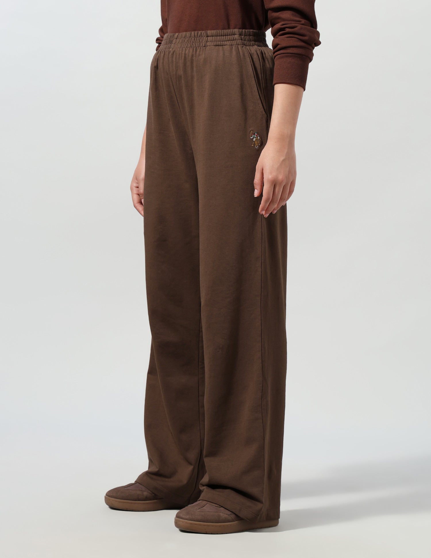 Wide Leg Fit Lounge Wear Pants Brown - U.S. Polo Assn. India | Large