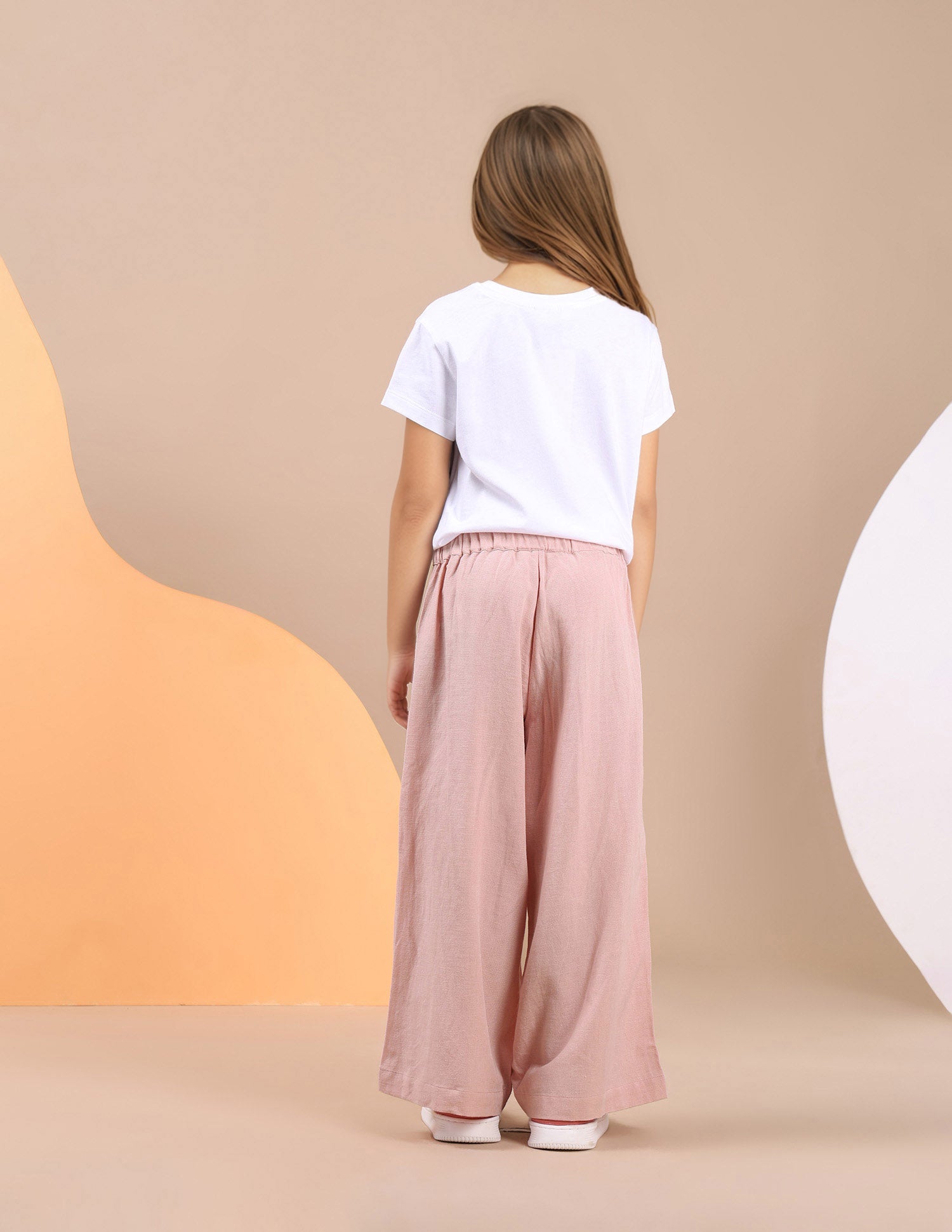 Girls Pure Cotton Wide Leg Trousers Light Pink - U.S. POLO ASSN. | Large