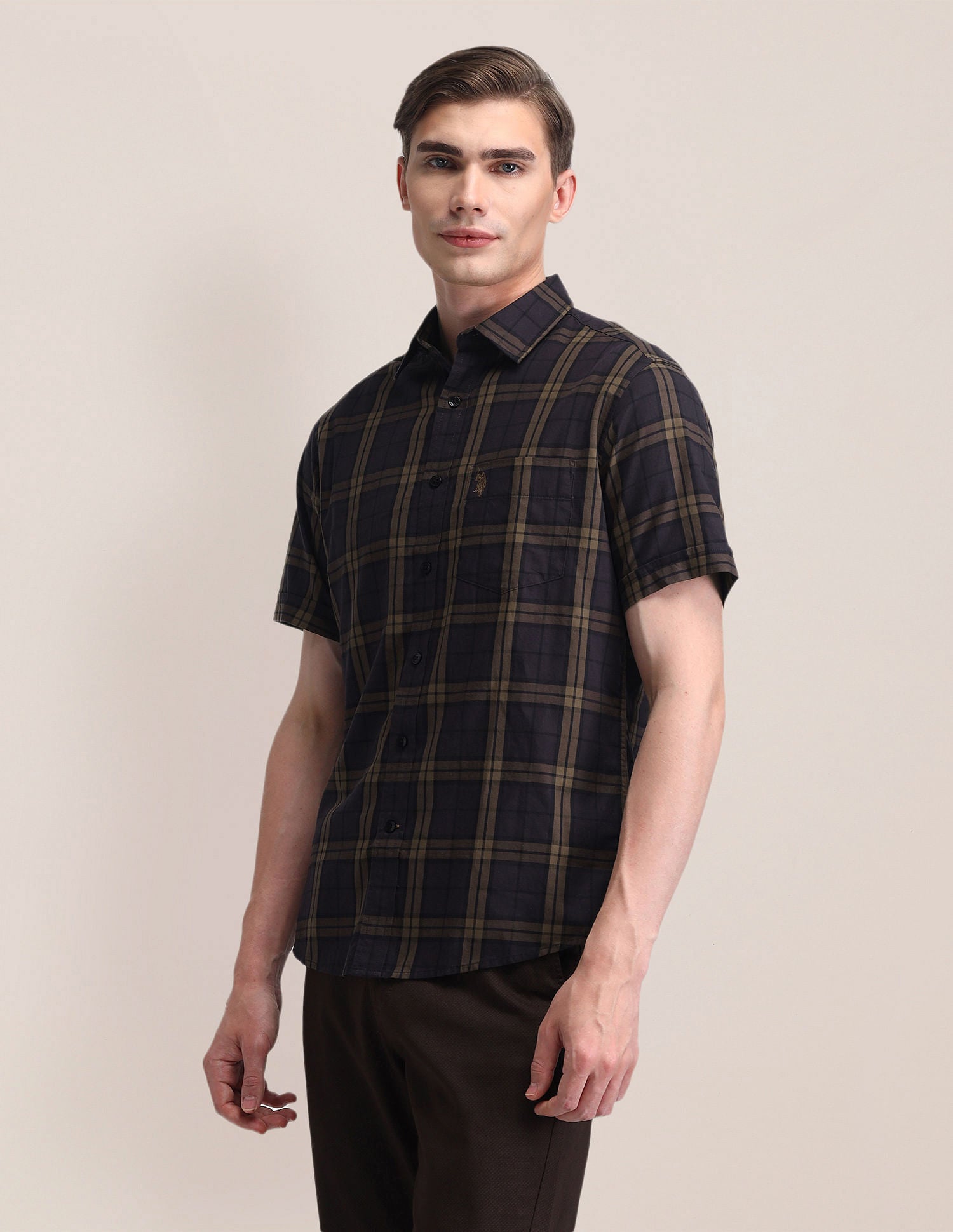 Tartan Check Tailored Fit Shirt Wine - U.S. Polo Assn. India | Large