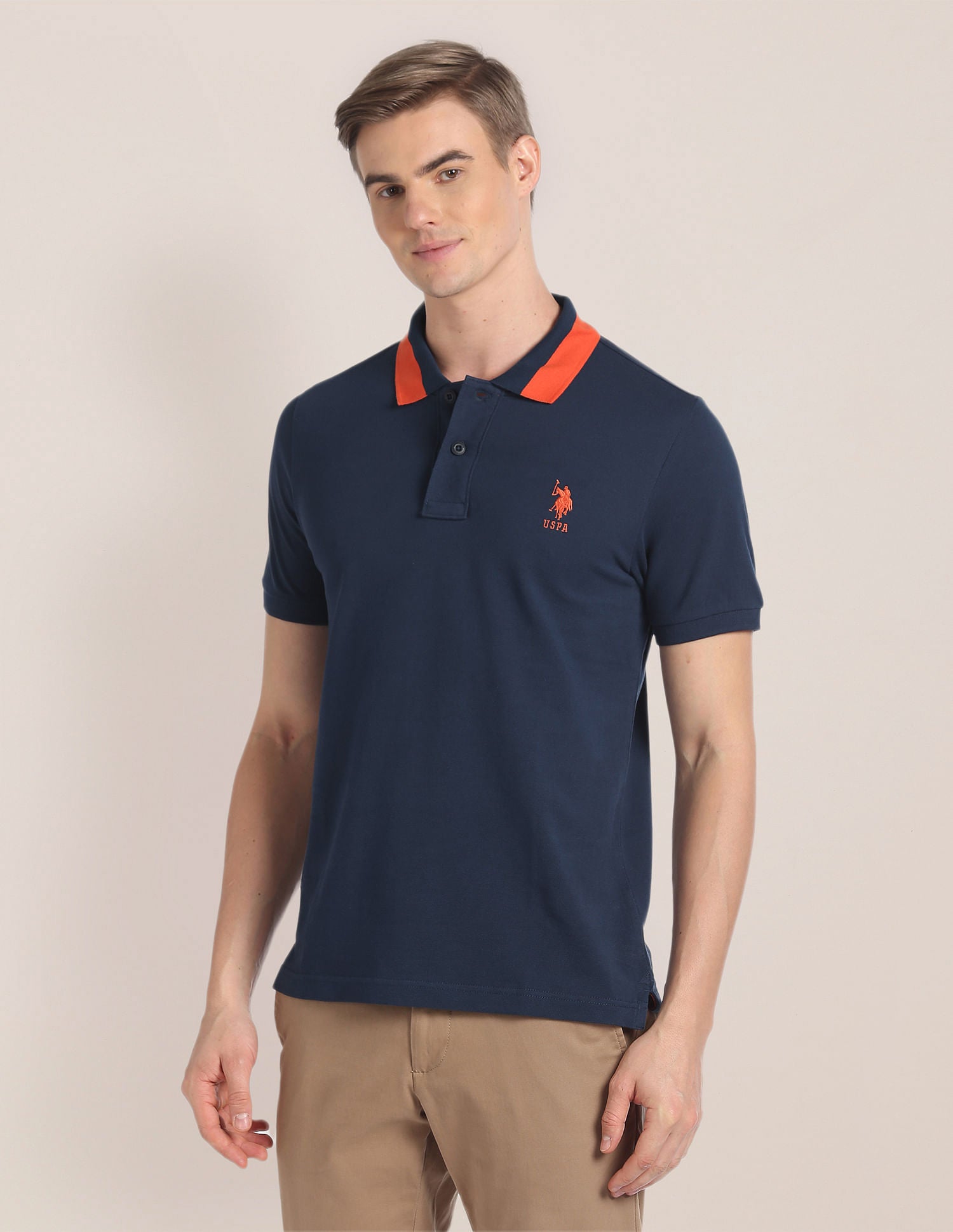 Solid Solid Polo Shirt Navy - U.S. Polo Assn. India | Large