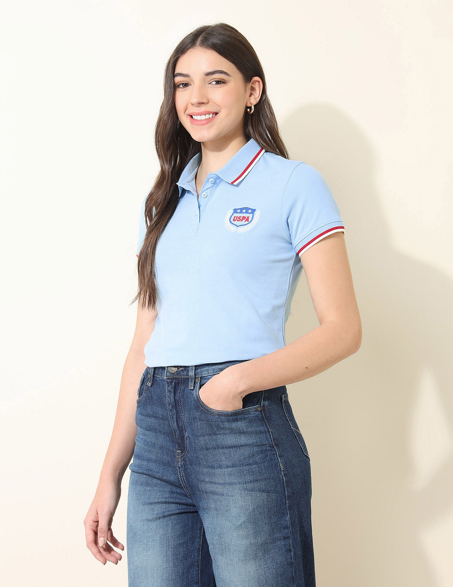 Regular Fit Tipped Polo Shirt Light Blue - U.S. POLO ASSN. | Large