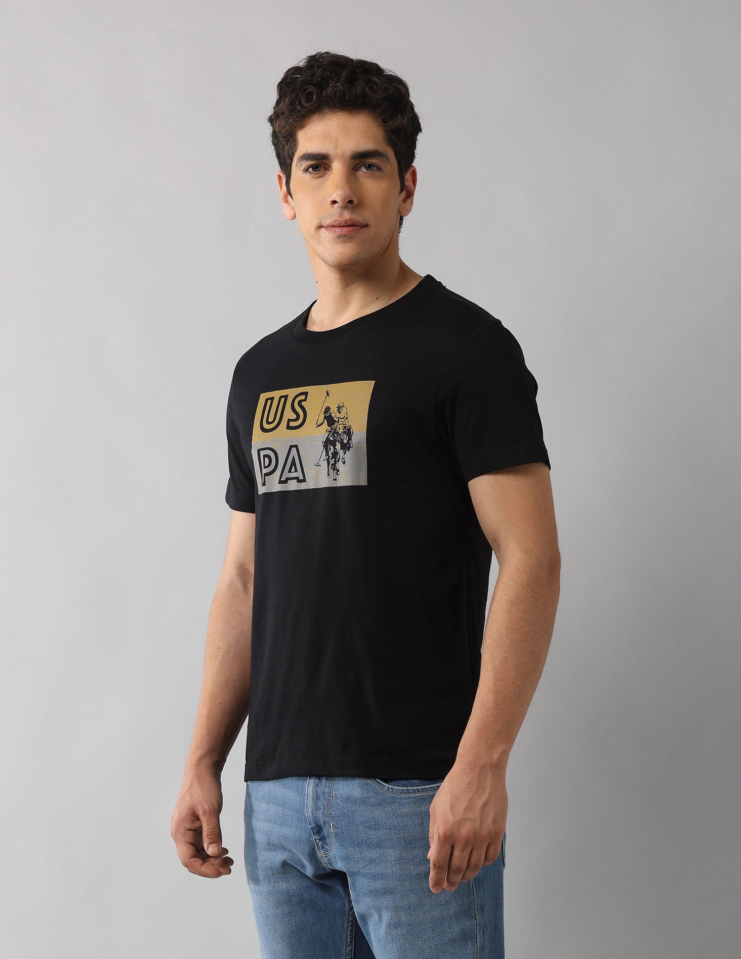 Brand Printed Muscle Fit T-Shirt Black - U.S. POLO ASSN. | Large