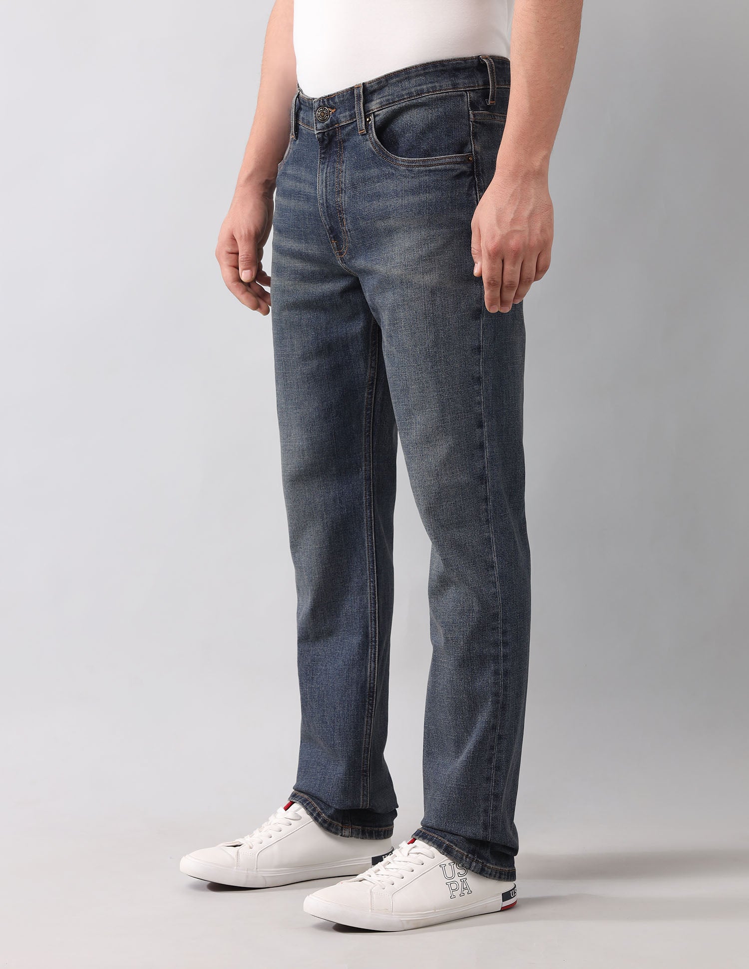 Harold Slim Straight Fit Vintage Jeans Tinted Wash - U.S. Polo Assn. India | Large