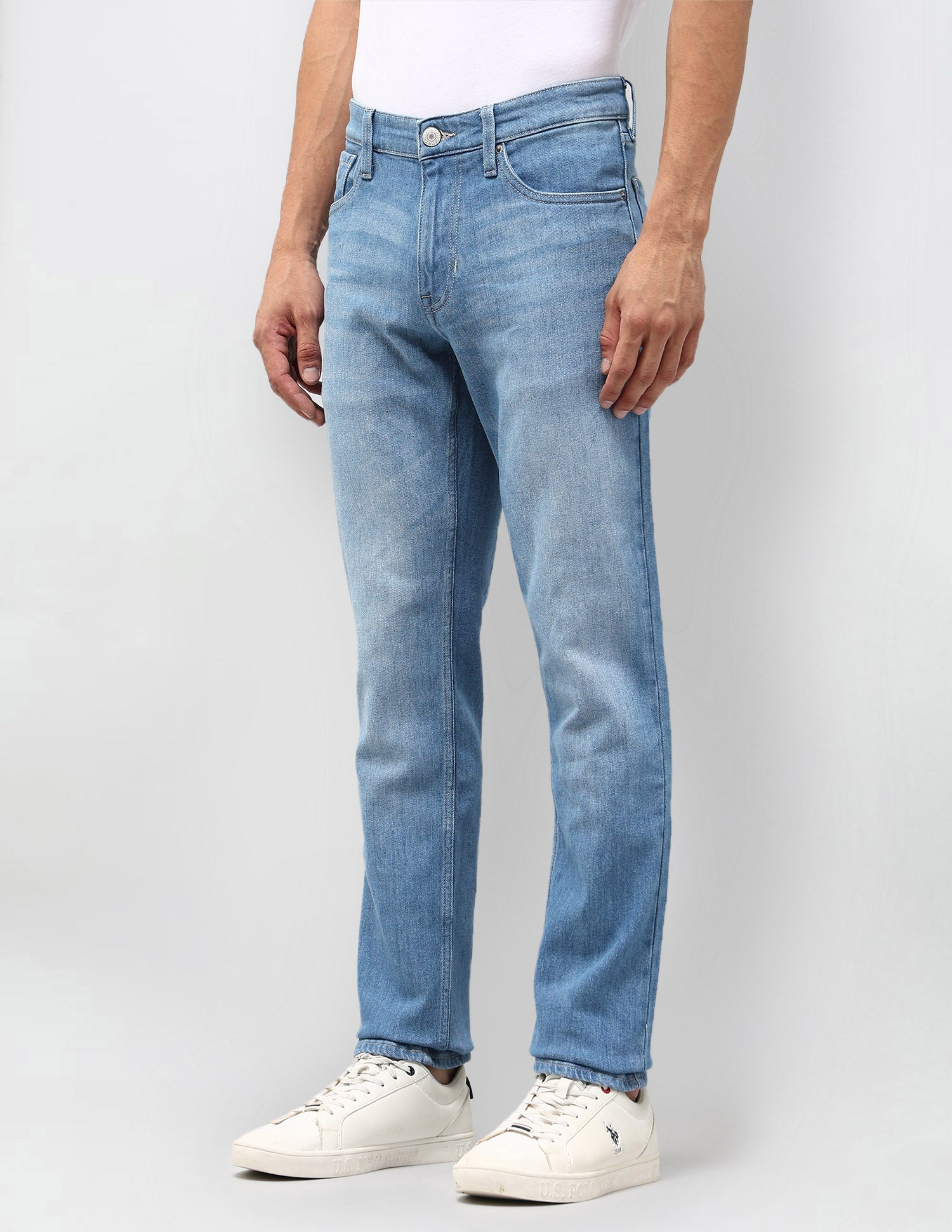 Brandon Slim Tapered Fit Blue Jeans Indigo - U.S. POLO ASSN. | Large