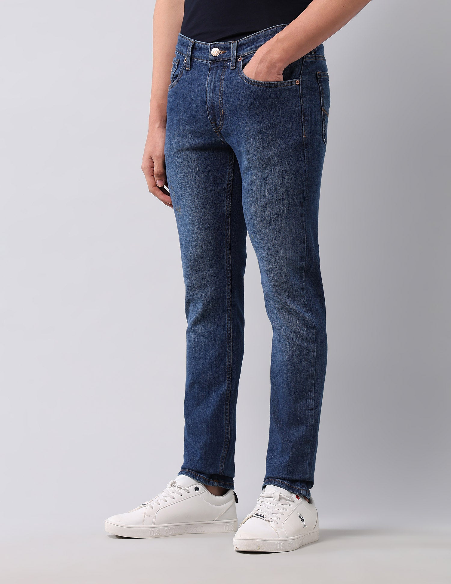 Regallo Skinny Fit Blue Jeans Dark Blue - U.S. Polo Assn. India | Large