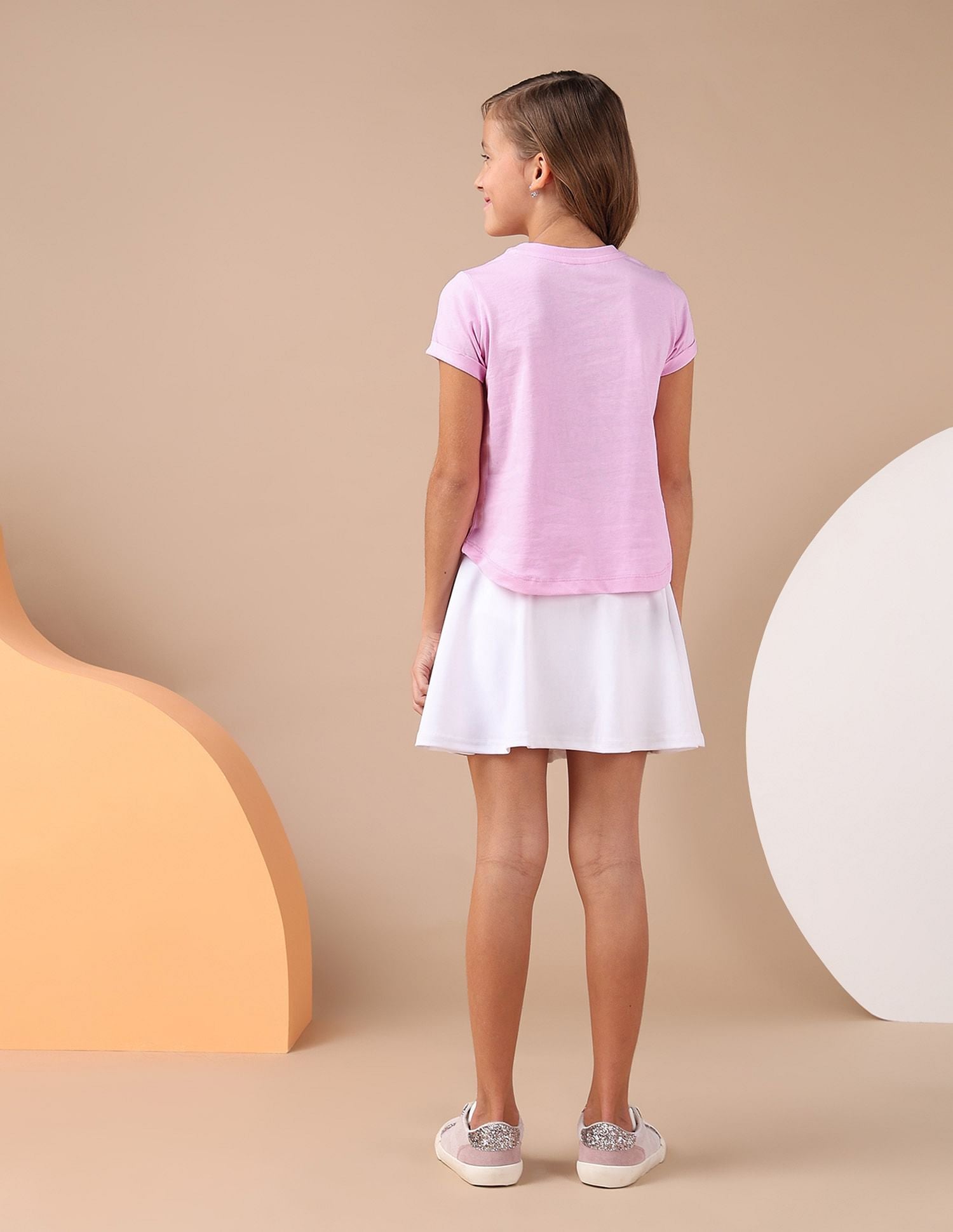 Girls Cotton Textured Foil T-Shirt Pink - U.S. POLO ASSN. | Large