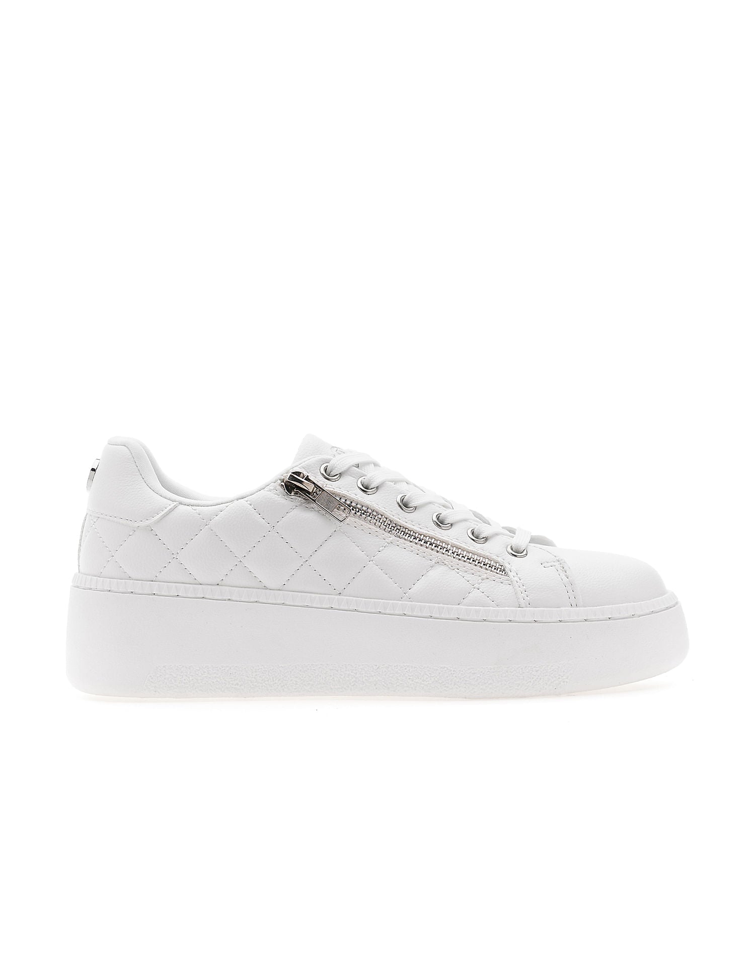 Textured Gabriella Metallic Logo Sneakers White - U.S. POLO ASSN. | Large