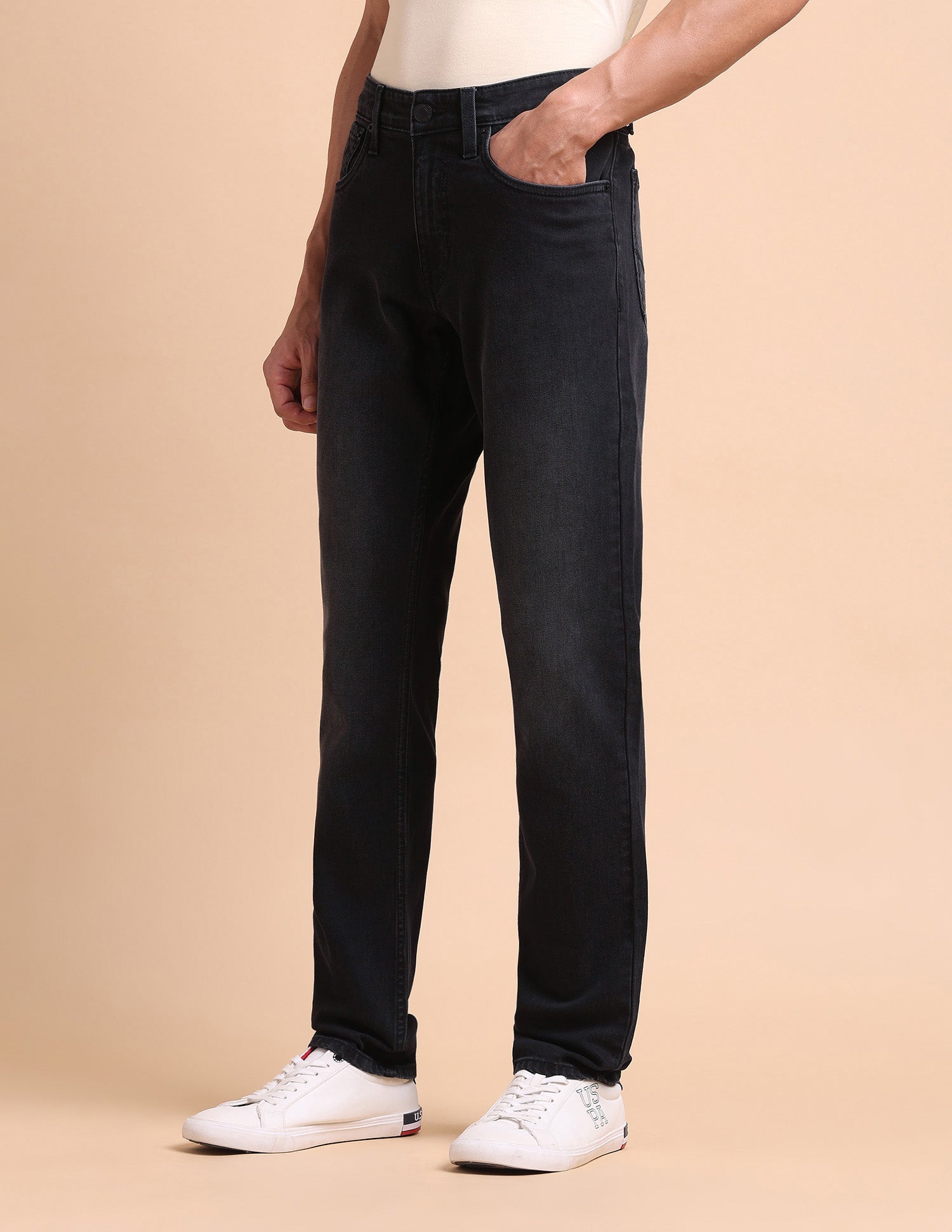 Brandon Slim Tapered Fit Grey Jeans Dark Grey - U.S. POLO ASSN. | Large