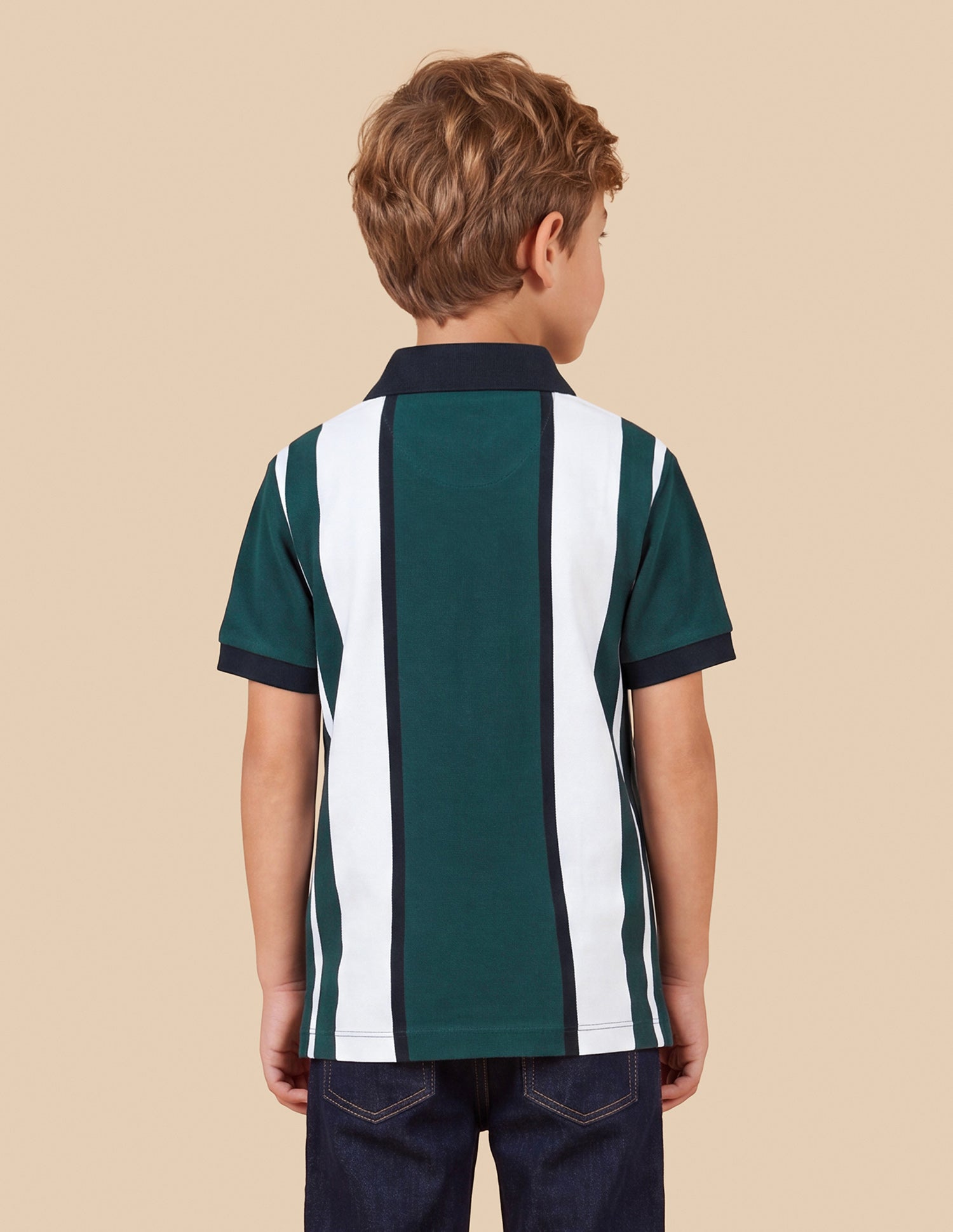 Vertical Striped Regular Fit Polo Shirt Teal - U.S. Polo Assn. India | Large