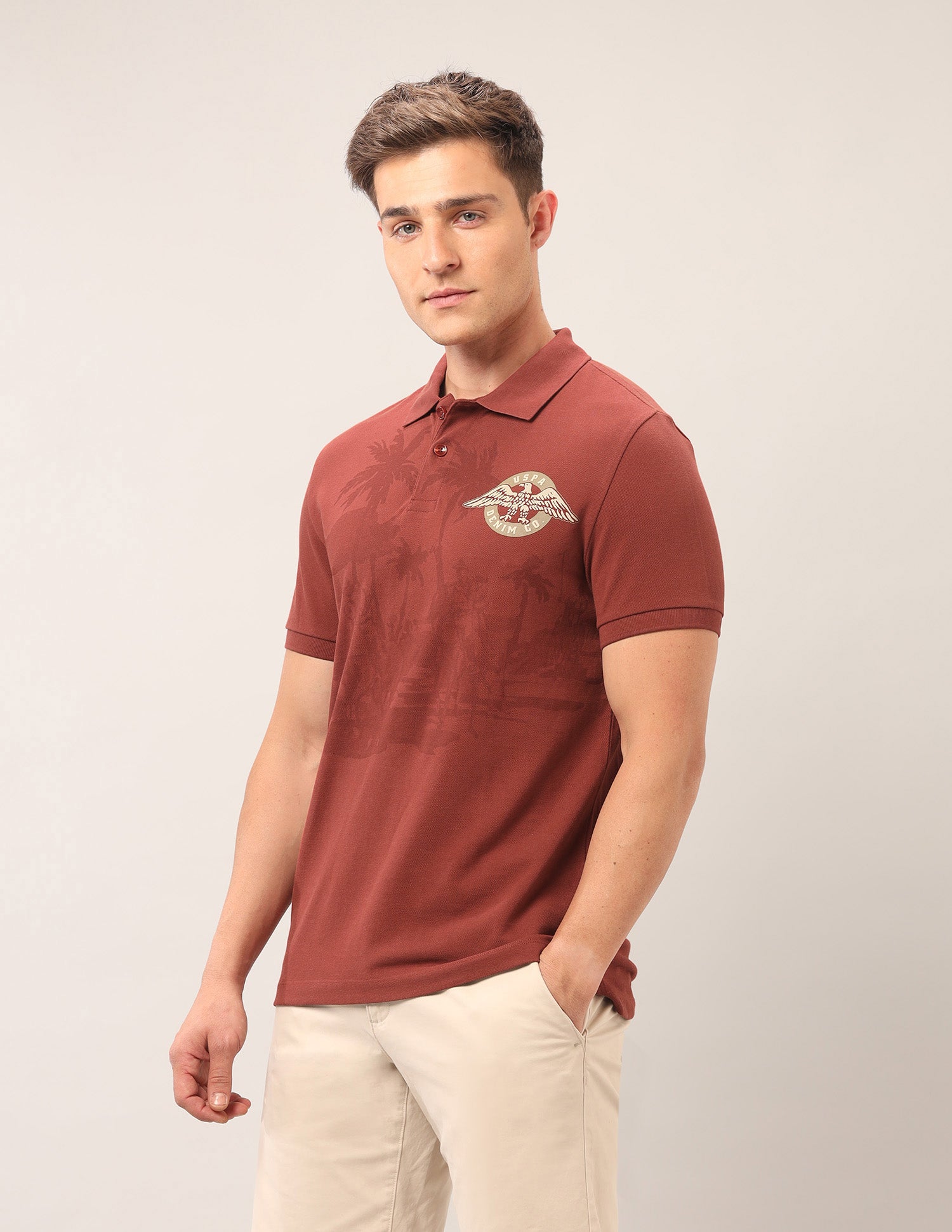 Graphic Outdoor Polo Shirt Rust - U.S. Polo Assn. India | Large
