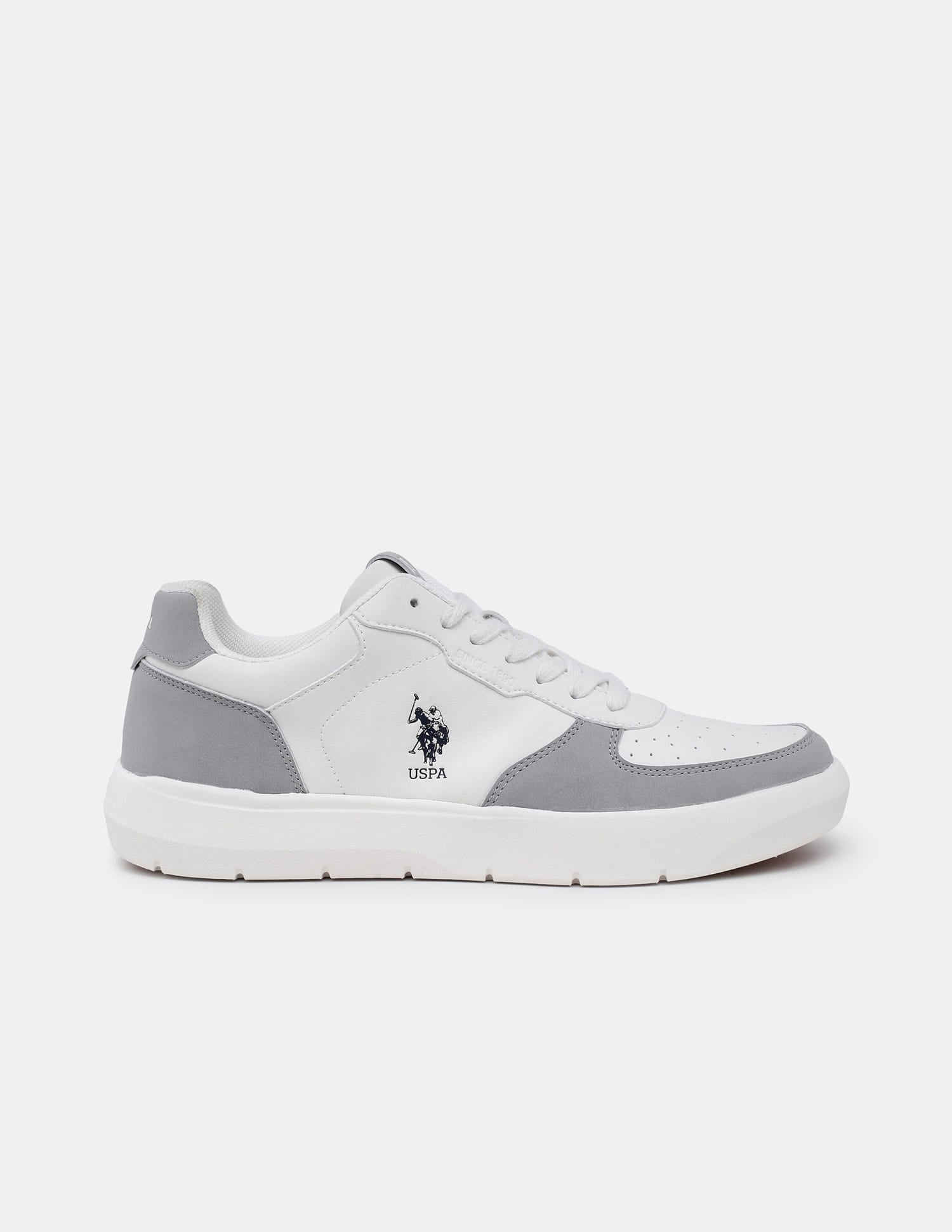 Colour Blocked Lace Ups Alec Sneakers White - U.S. Polo Assn. India | Large