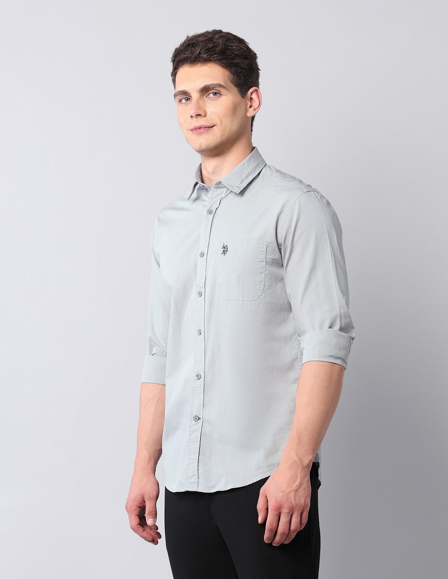 Pure Cotton Regular Fit Shirt Grey - U.S. POLO ASSN. | Large